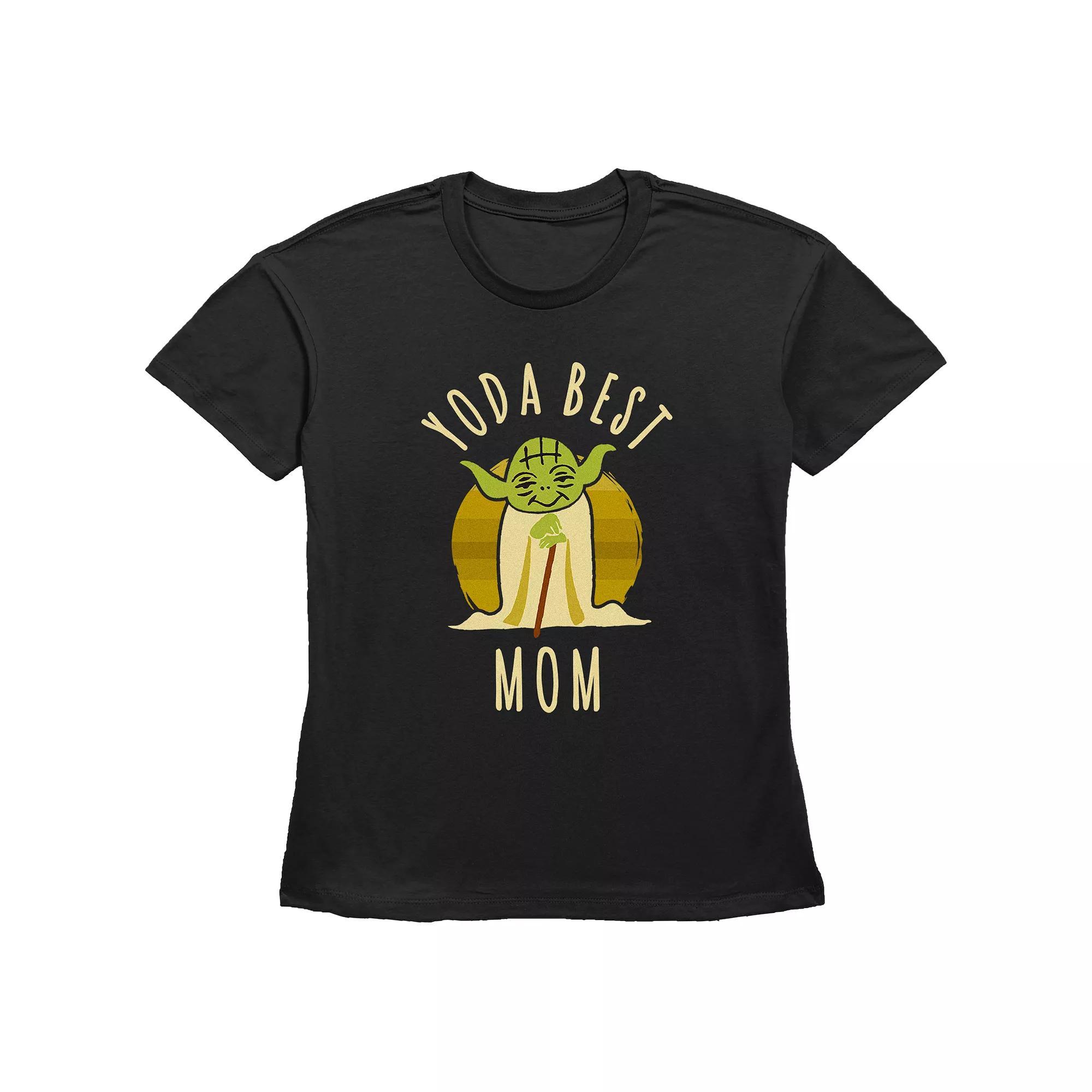 Women's Star Wars Yoda Best Mom Basic Fit Graphic Tee, Size: XS, Black Product Image