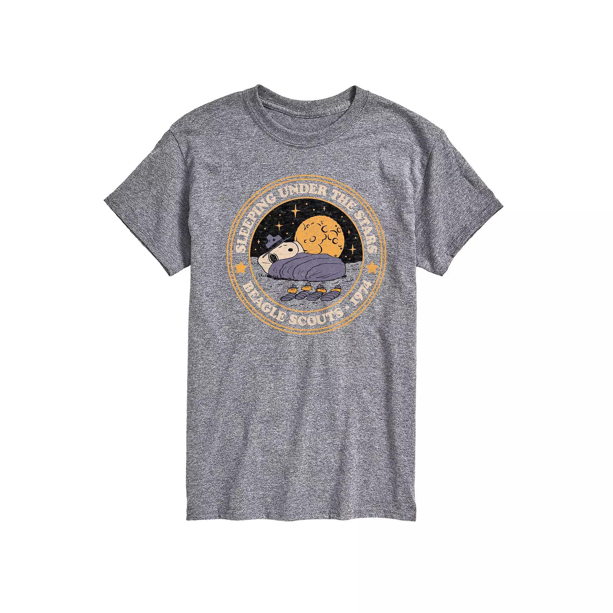 Big & Tall Peanuts Beagle Scouts Under The Stars Graphic Tee, Mens Blue Product Image