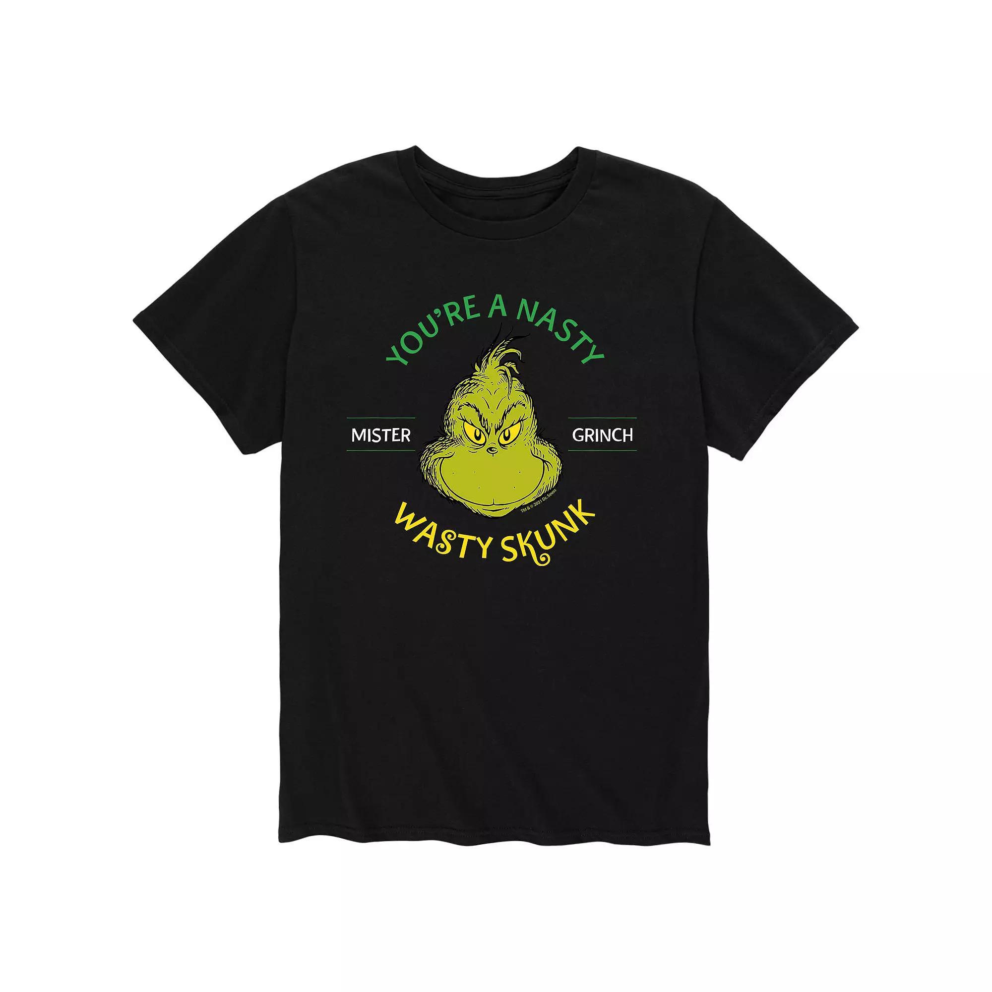 Mens Dr. Seuss The Grinch Youre A Nasty Wasty Skunk Tee Grey Product Image
