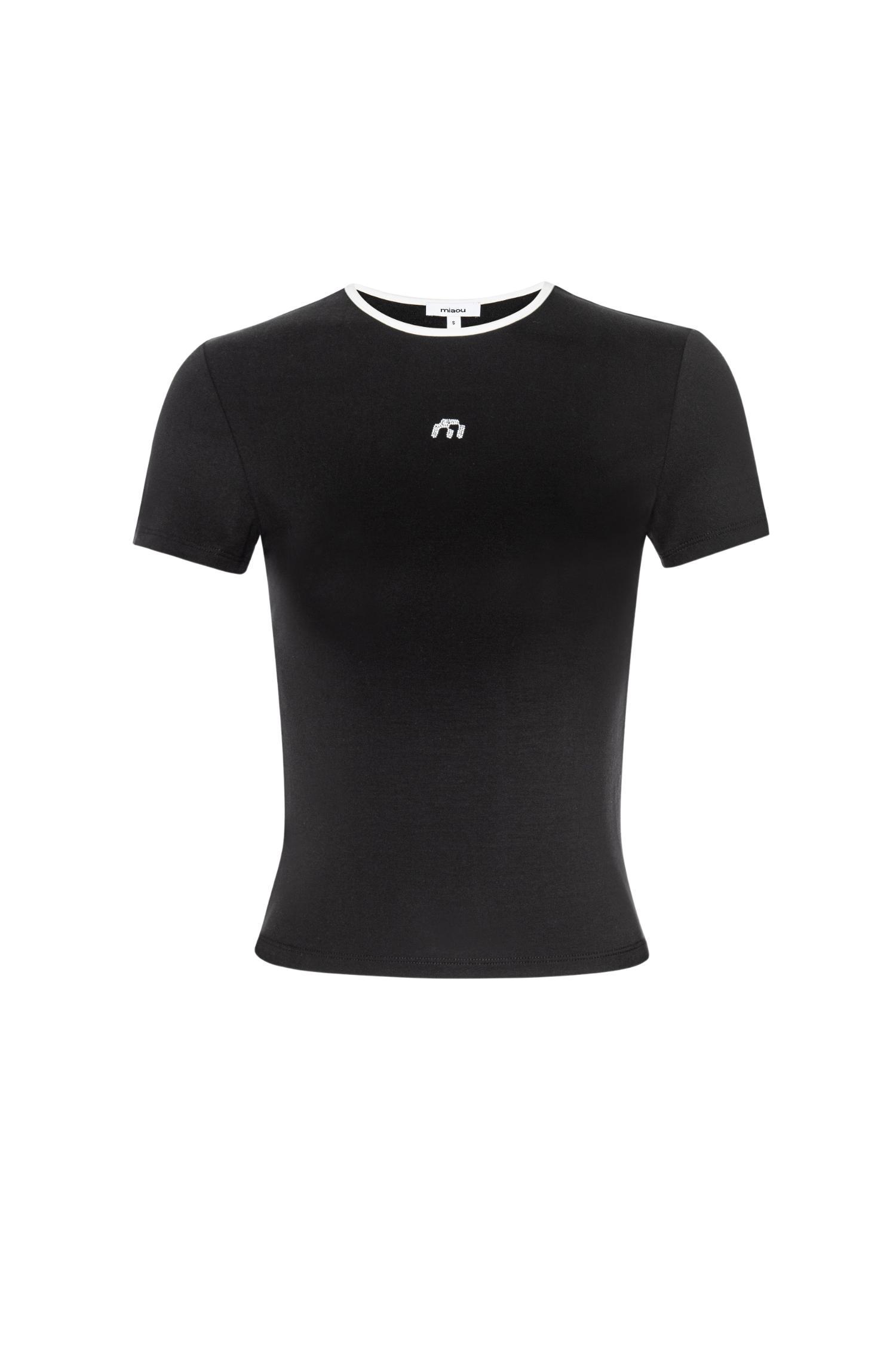 RHINESTONE MINI TEE - BLACK Product Image