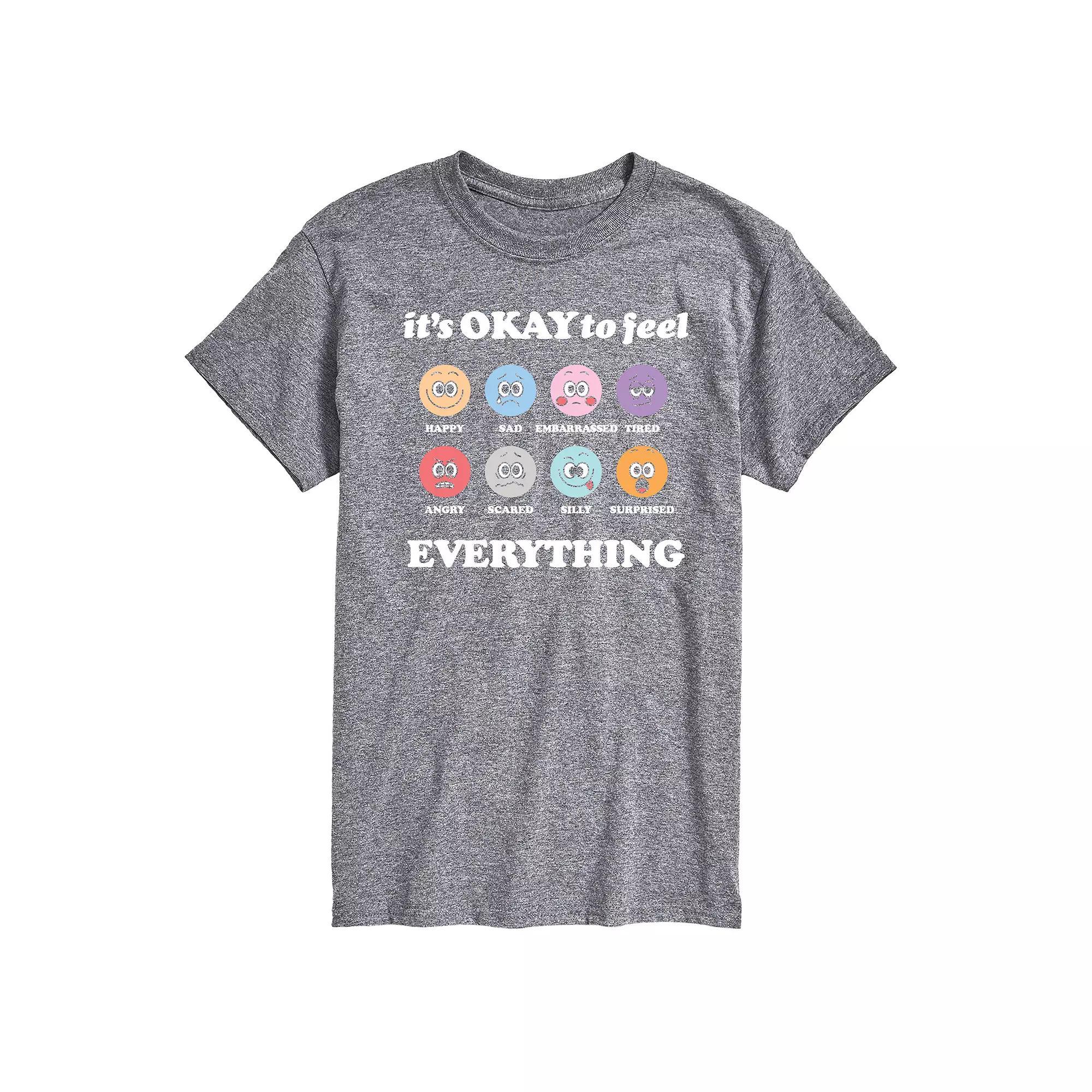 Men's It's Okay to Feel Everything Graphic Tee, Size: Large, Blue Product Image