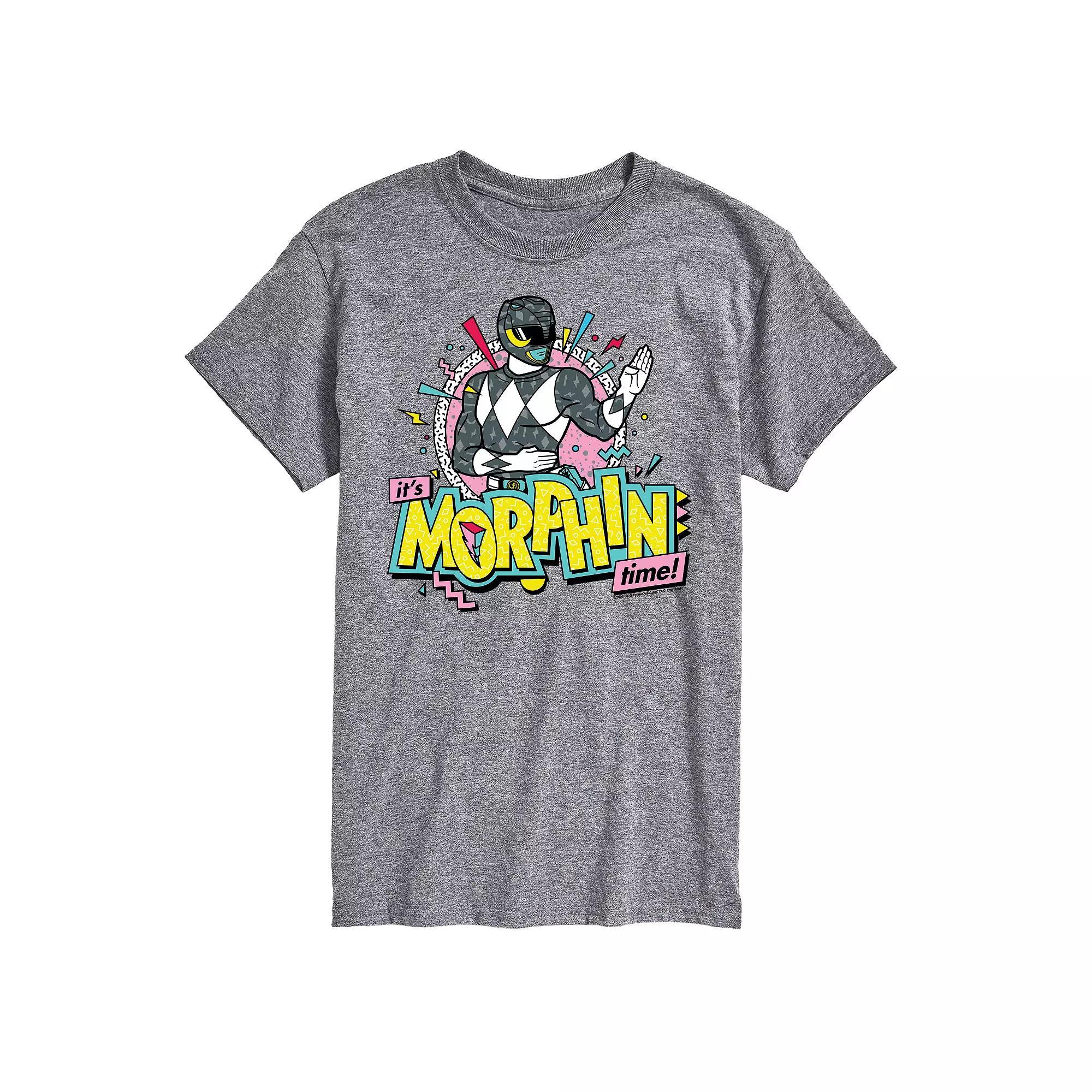 Big & Tall Power Rangers Morphin Time Black Graphic Tee, Mens Product Image