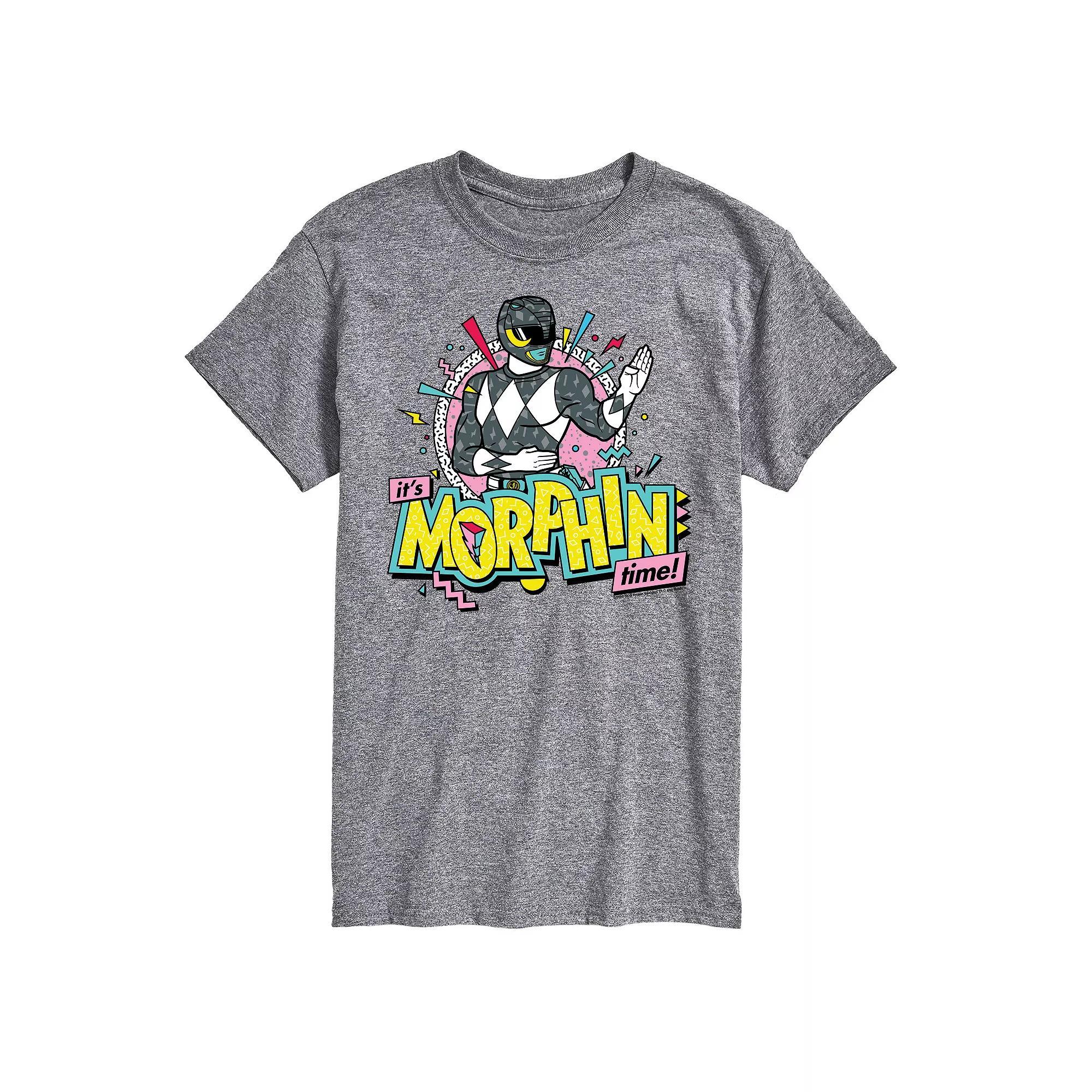 Big & Tall Power Rangers Morphin Time Black Graphic Tee, Mens Product Image