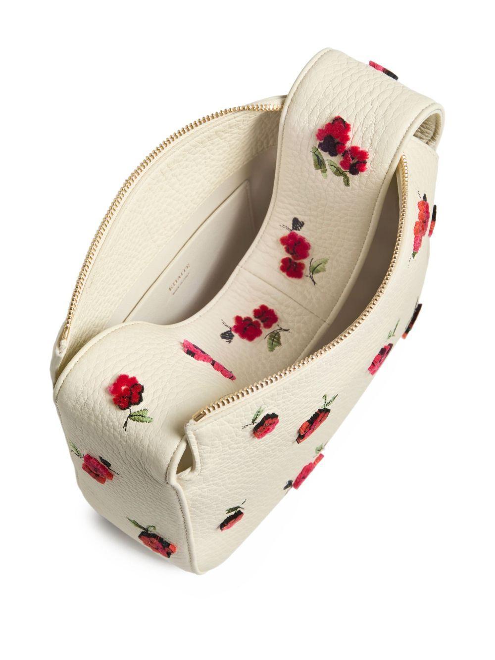 small Elena floral-embroidered leather shoulder bag Product Image