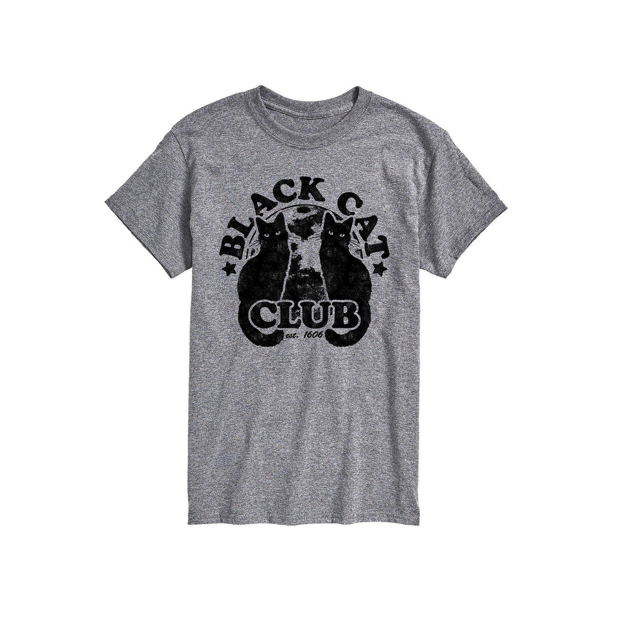 Men's Black Cat Club Tee, Size: XL, White Product Image