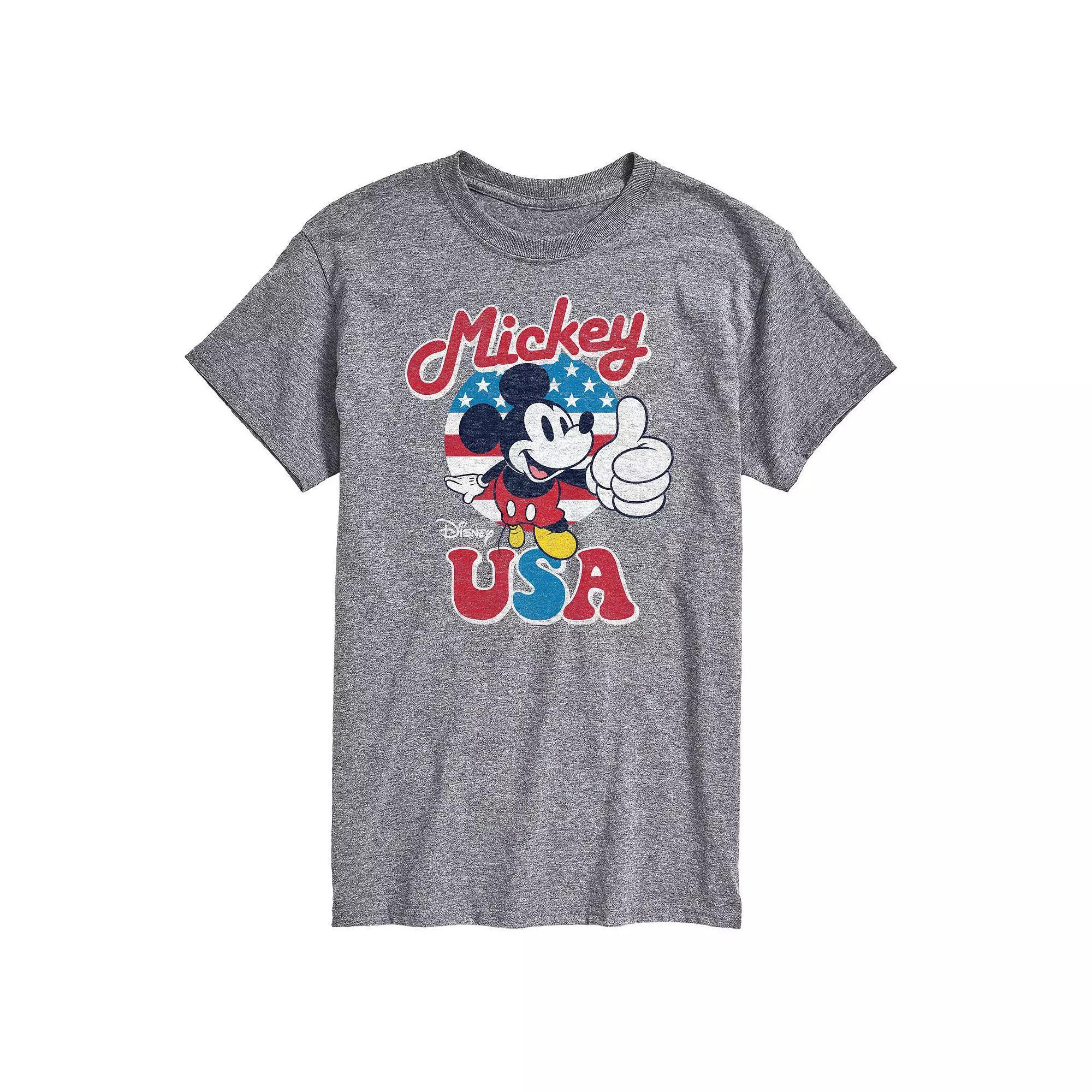 Disney's Mickey Mouse Men's USA Graphic Tee, Size: XXL, Gray Product Image