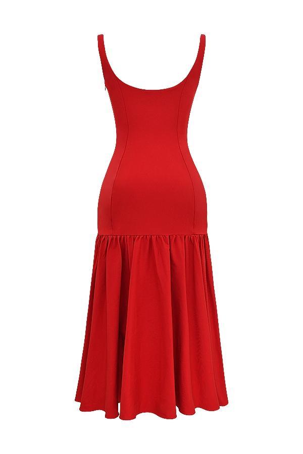 Amore Scarlet Dropped Waist Midi Dress Product Image