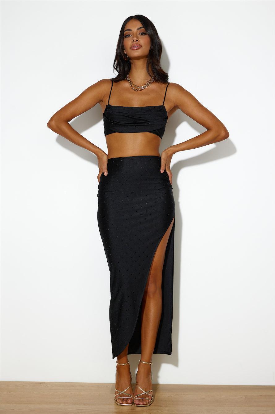 She's Got The Charm Crop Top Black Product Image