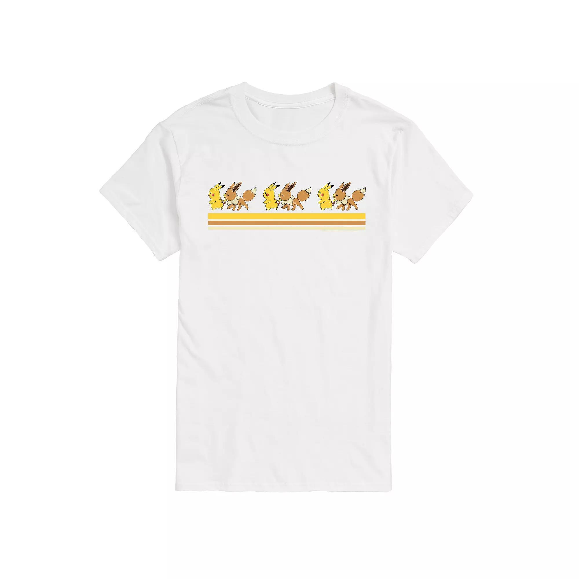 Mens Pokemon Pikachu Eevee Retro Tee Product Image