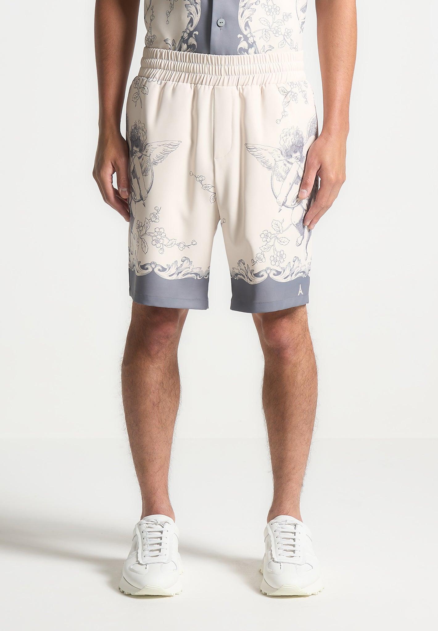 Baroque Shorts - Cream/Grey Male Product Image