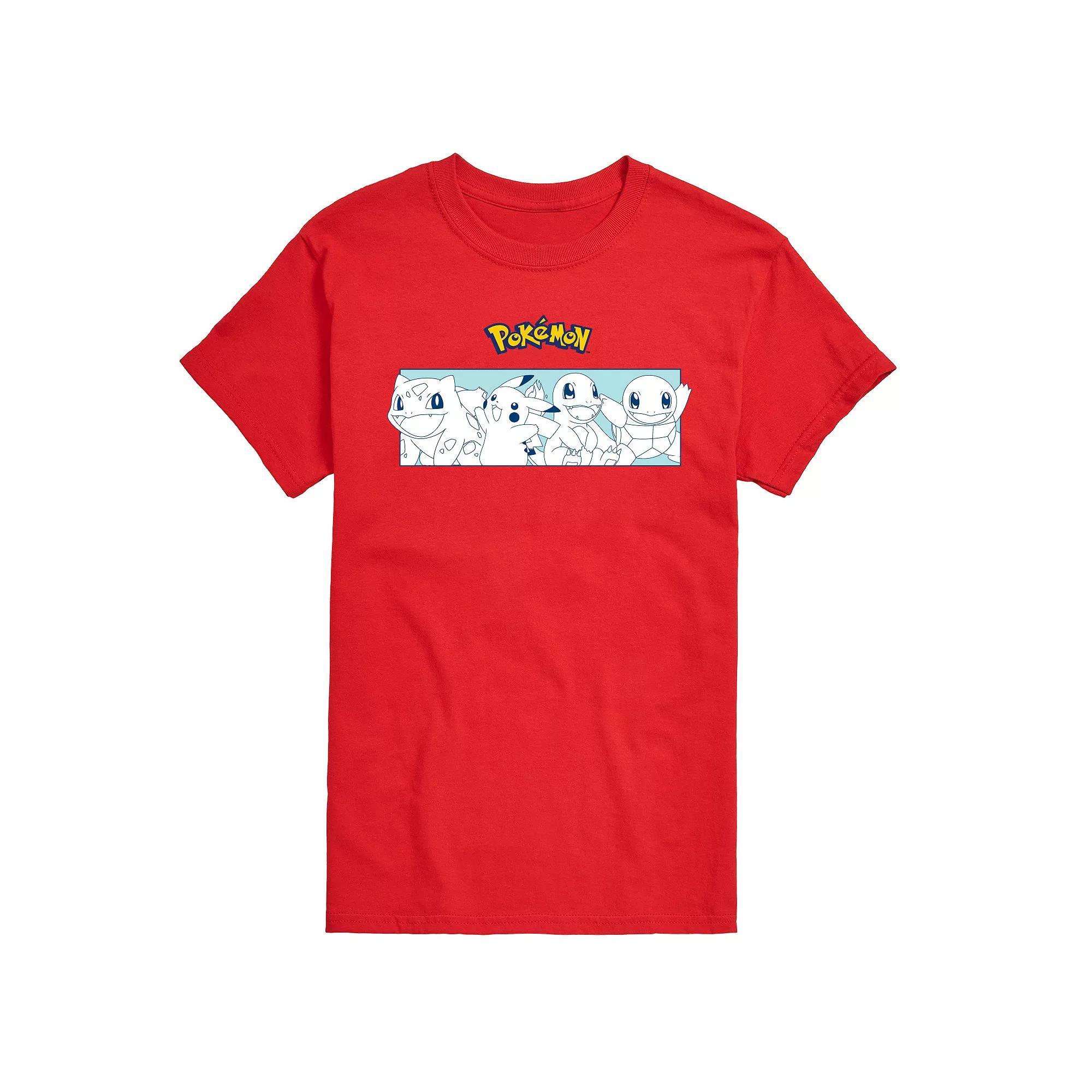Big & Tall Pokemon Classic Starters Portrait Graphic Tee, Mens Product Image