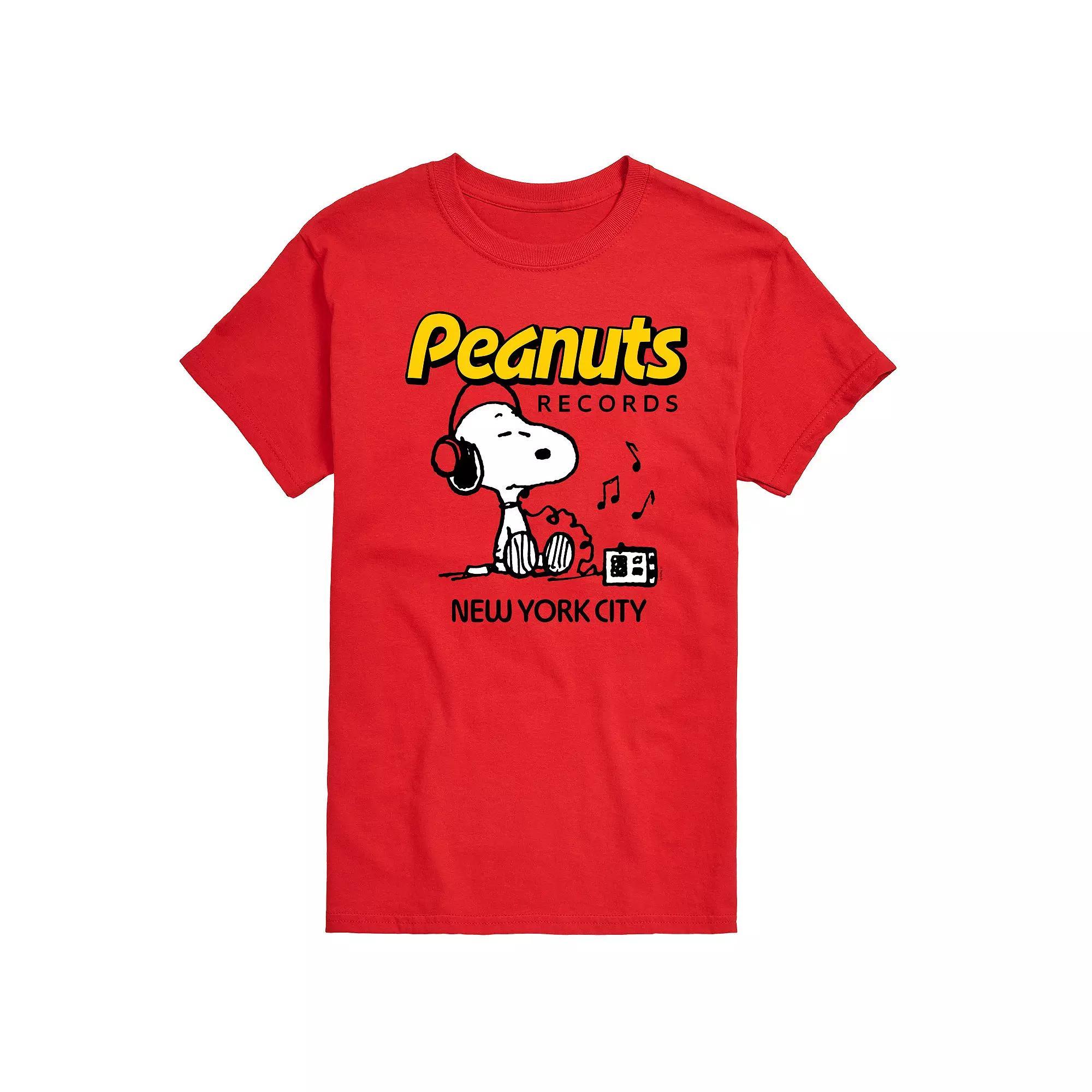 Big & Tall Peanuts Records Snoopy Headphones Graphic Tee, Mens Grey Gray Product Image