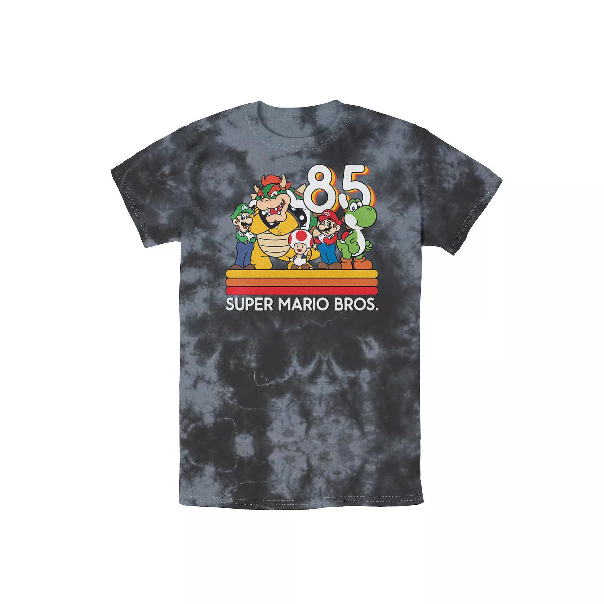 Men's Nintendo Super Mario Bros Tee, Size: Small, Black Grey Product Image