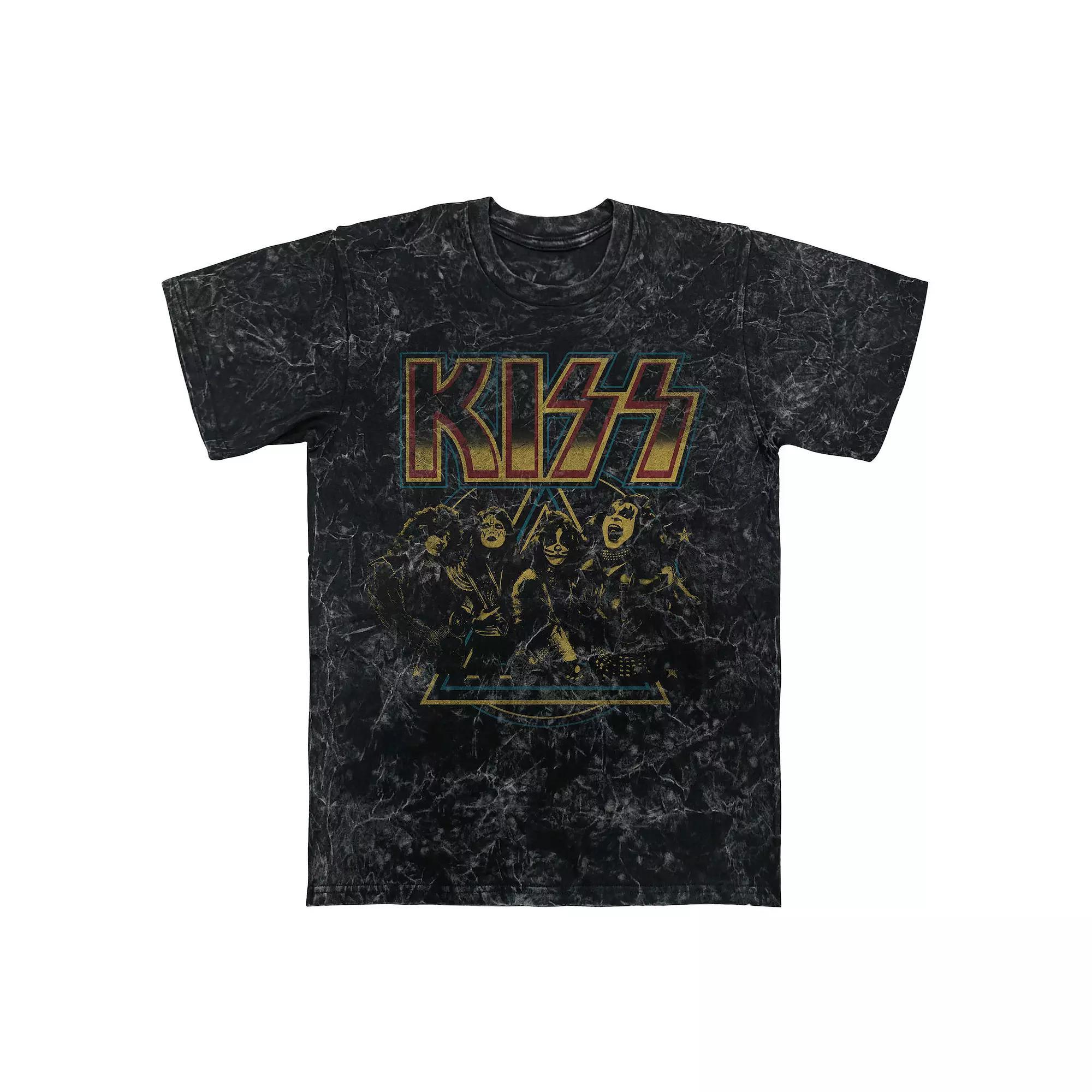 Men's Kiss Vintage Graphic Tee, Size: Small, Black Mineral Wash Product Image