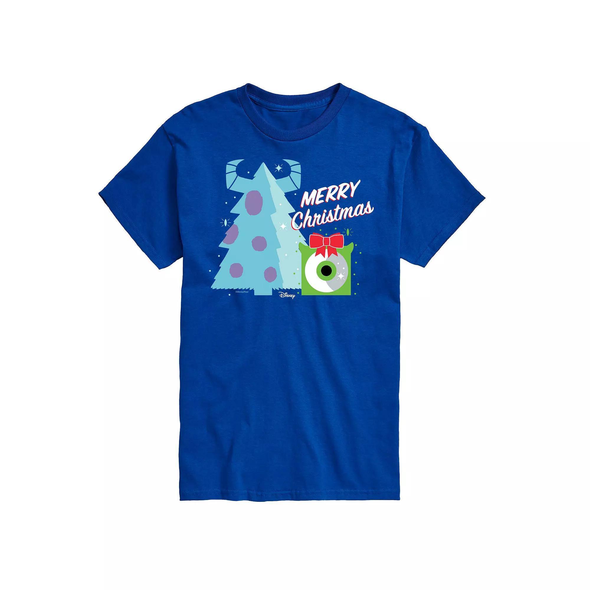 Disney / Pixars Monsters Inc Big & Tall Merry Christmas Graphic Tee, Mens Product Image