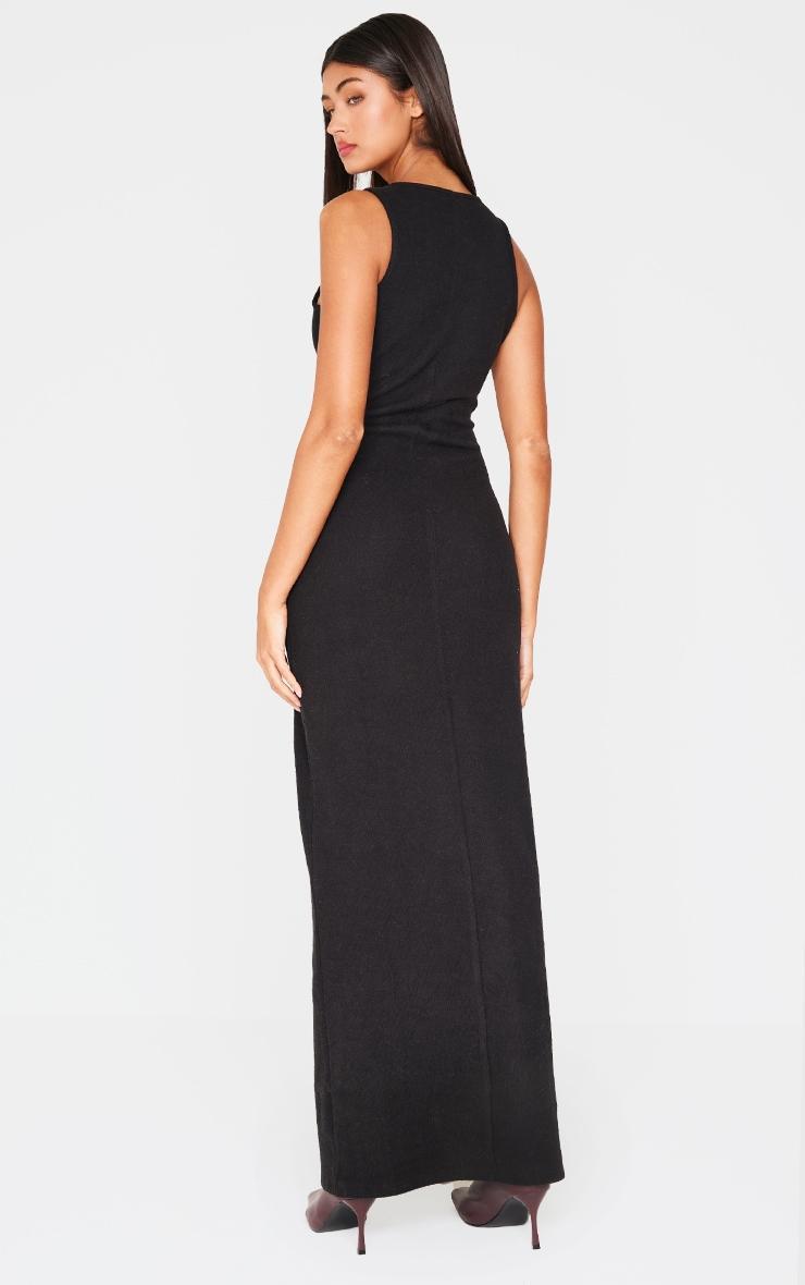 Black Heavy Rib Racer Sleeveless Maxi Dress Product Image