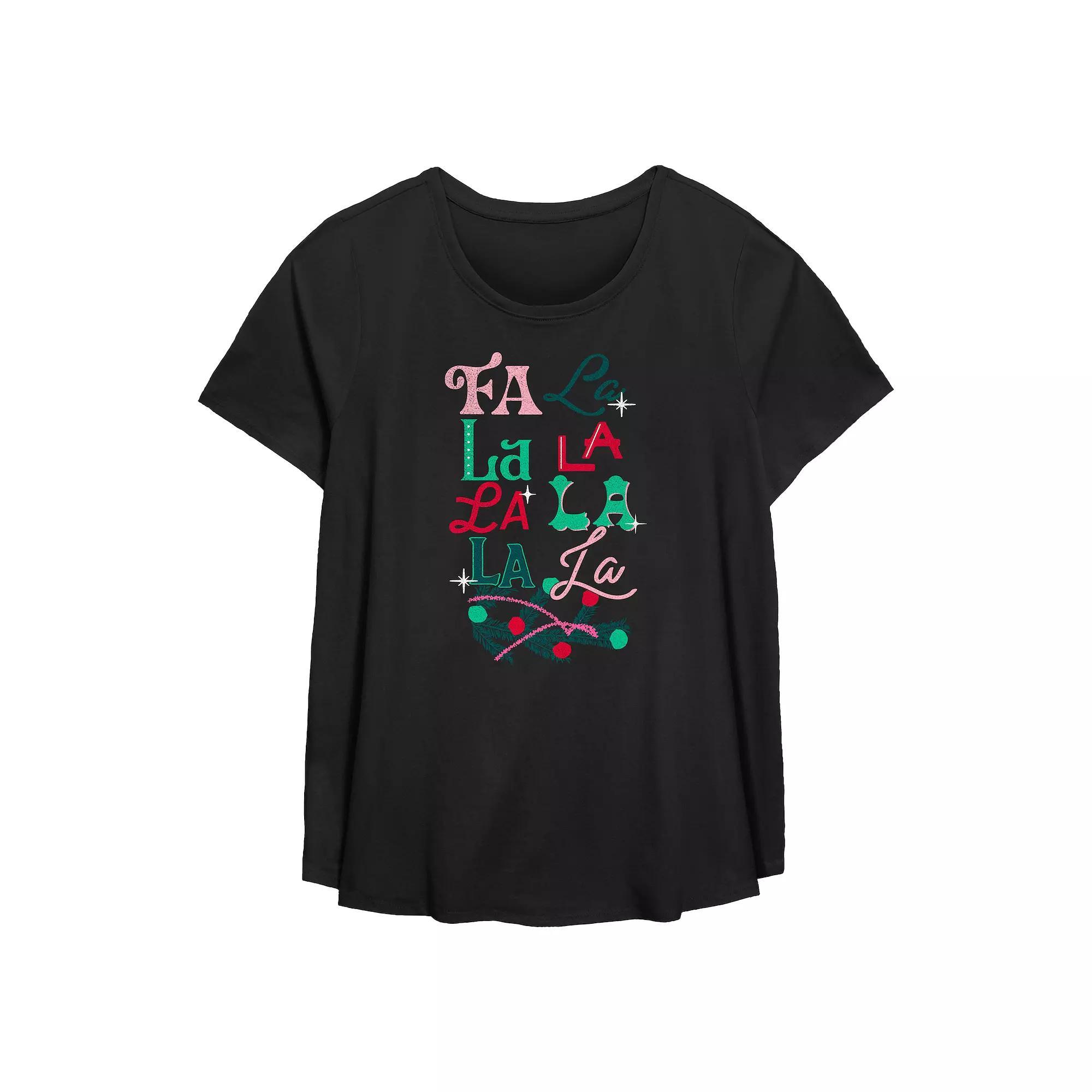 Plus Size Christmas Scene Ornament Flowy Graphic Tee, Womens Product Image