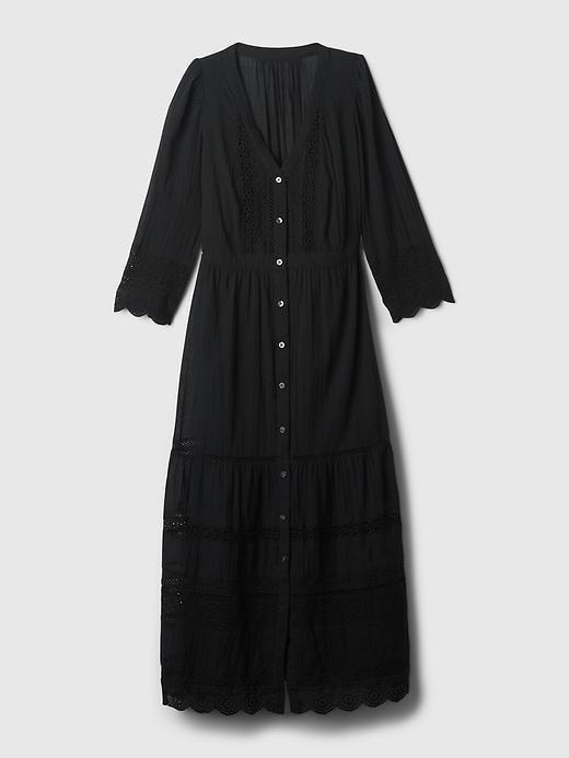 Textured Crinkle Lace Midi Dress Product Image