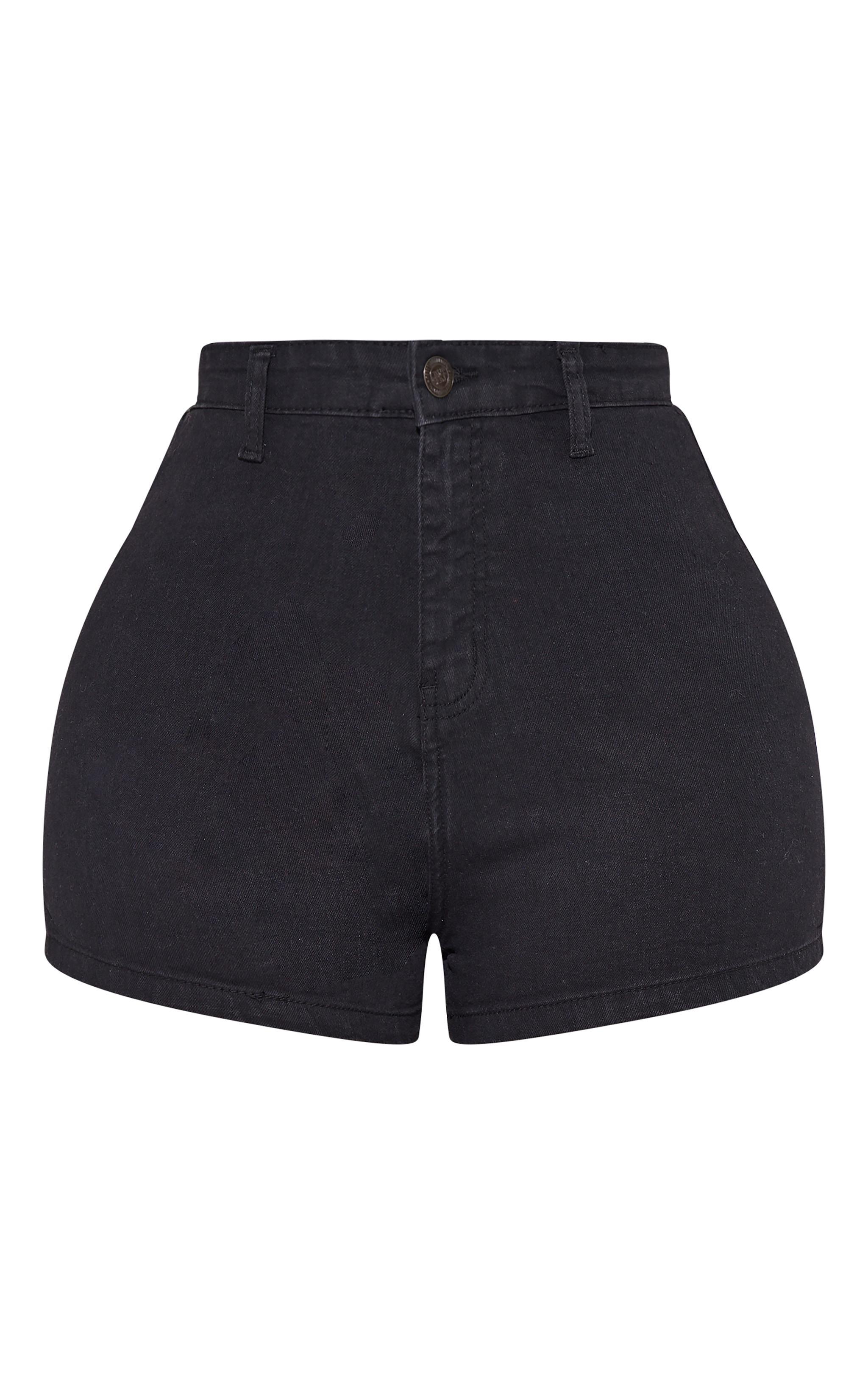 Shape Black Disco Denim Mini Shorts Product Image