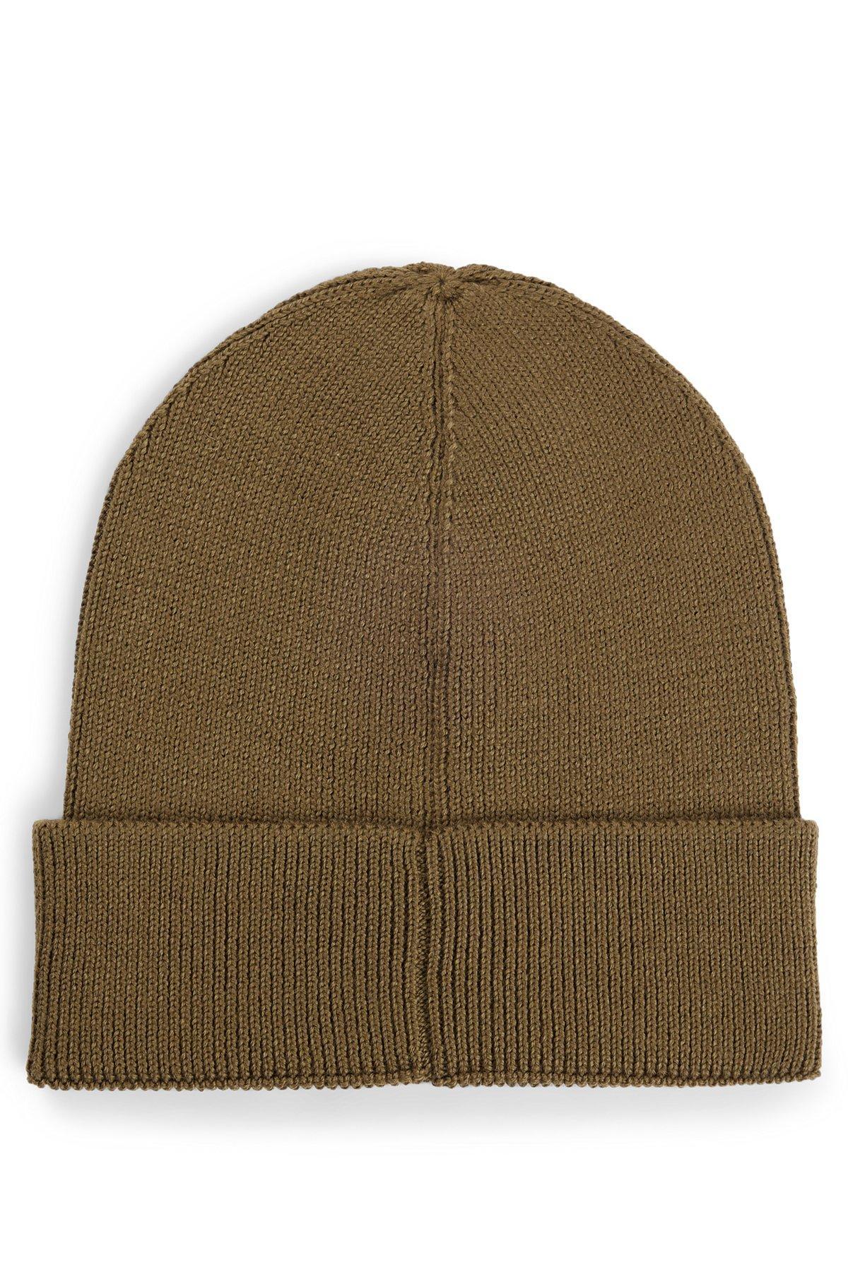 Wool beanie hat with logo badge Product Image