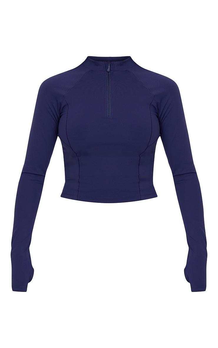Navy Sculpt Quarter Zip Gym Top Product Image
