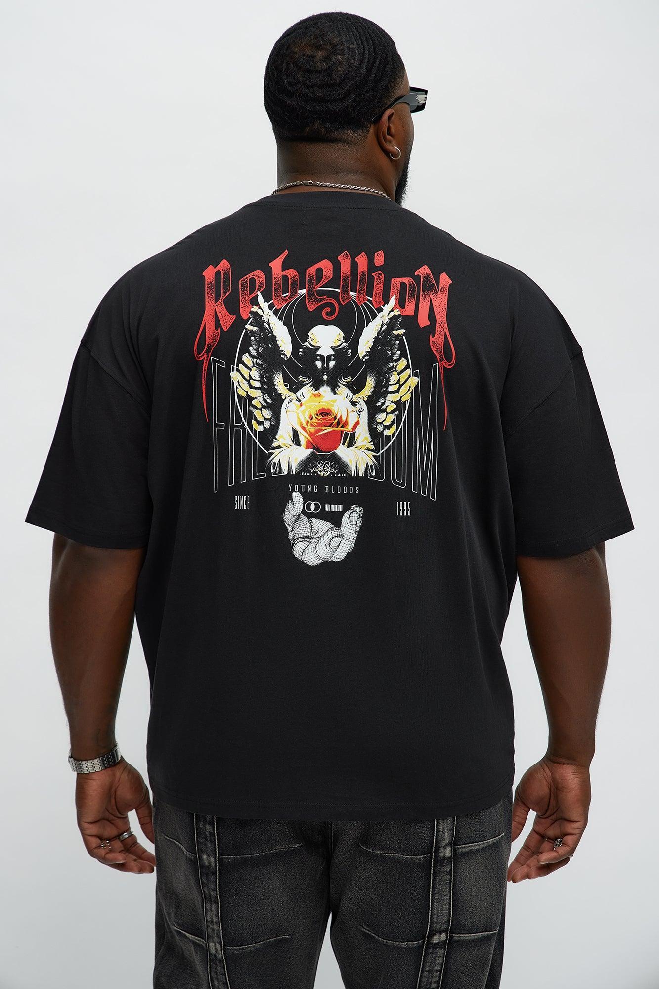 Rebellion Freedom Oversized Short Sleeve Tee - Black Product Image