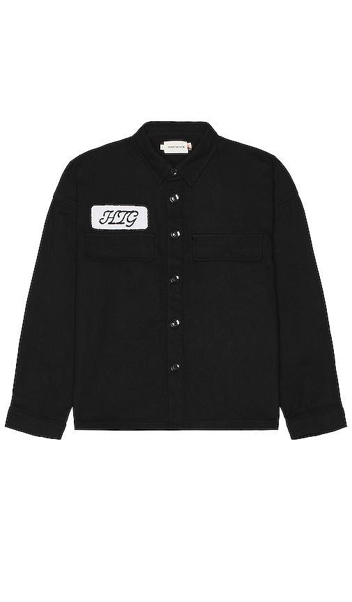 Mens Red Light District Faux Leather Shirt Jacket Product Image