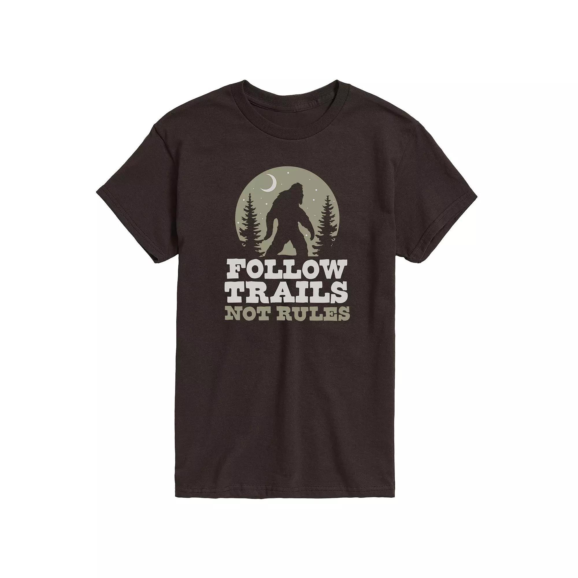 Mens Follow Trails Not Rules Sasquatch Graphic Tee Product Image