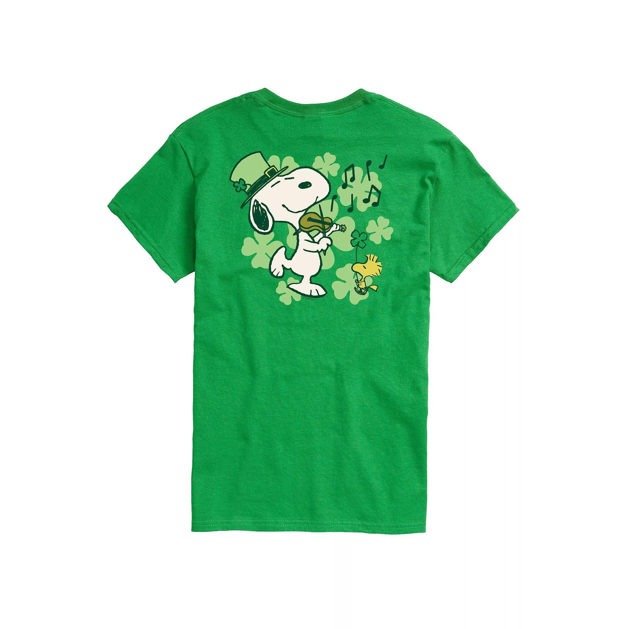 Men's Peanuts Snoopy St. Patrick's Day Graphic Tee, Size: Small, Green Product Image
