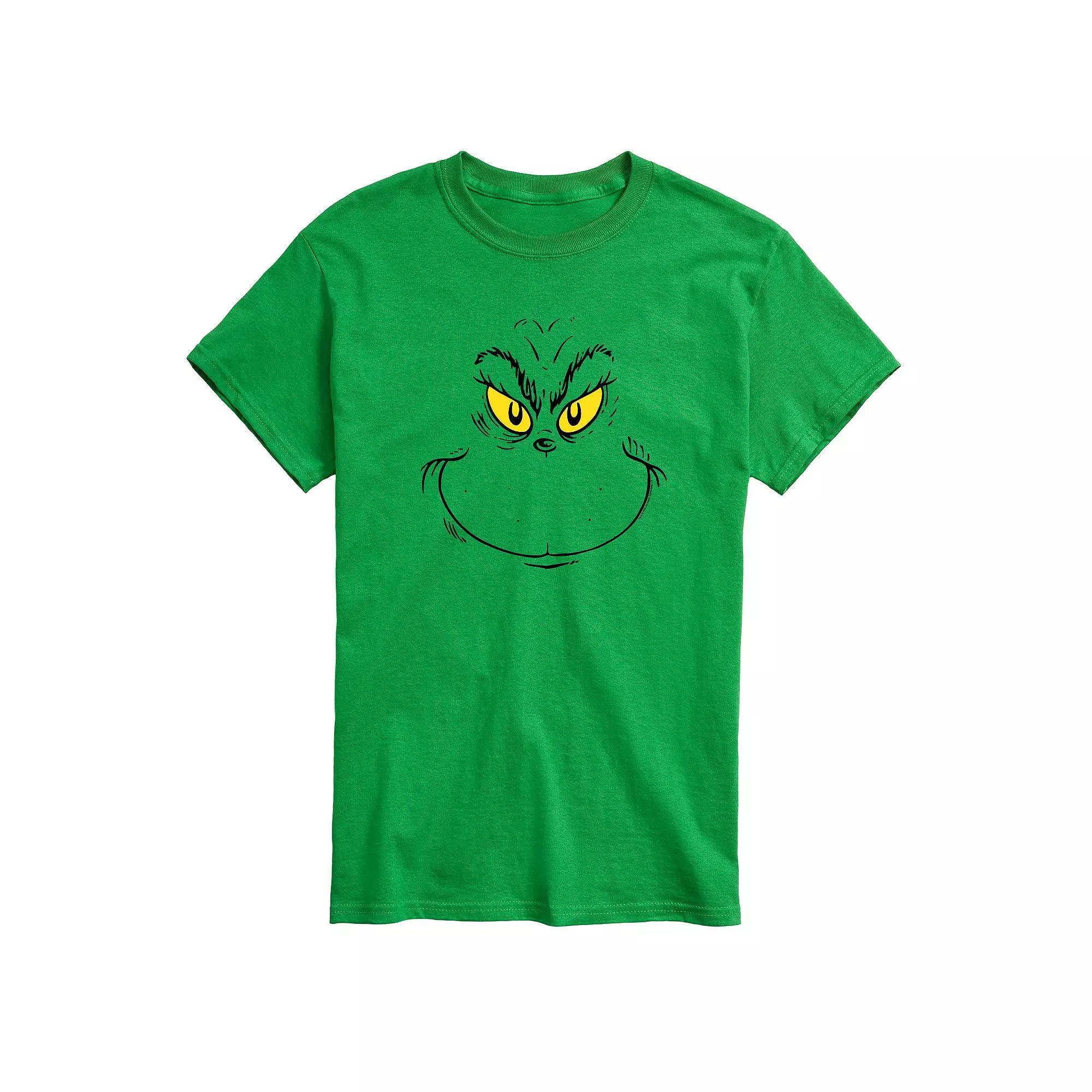 Men's Dr. Seuss The Grinch Face Tee, Size: Medium, Green Product Image