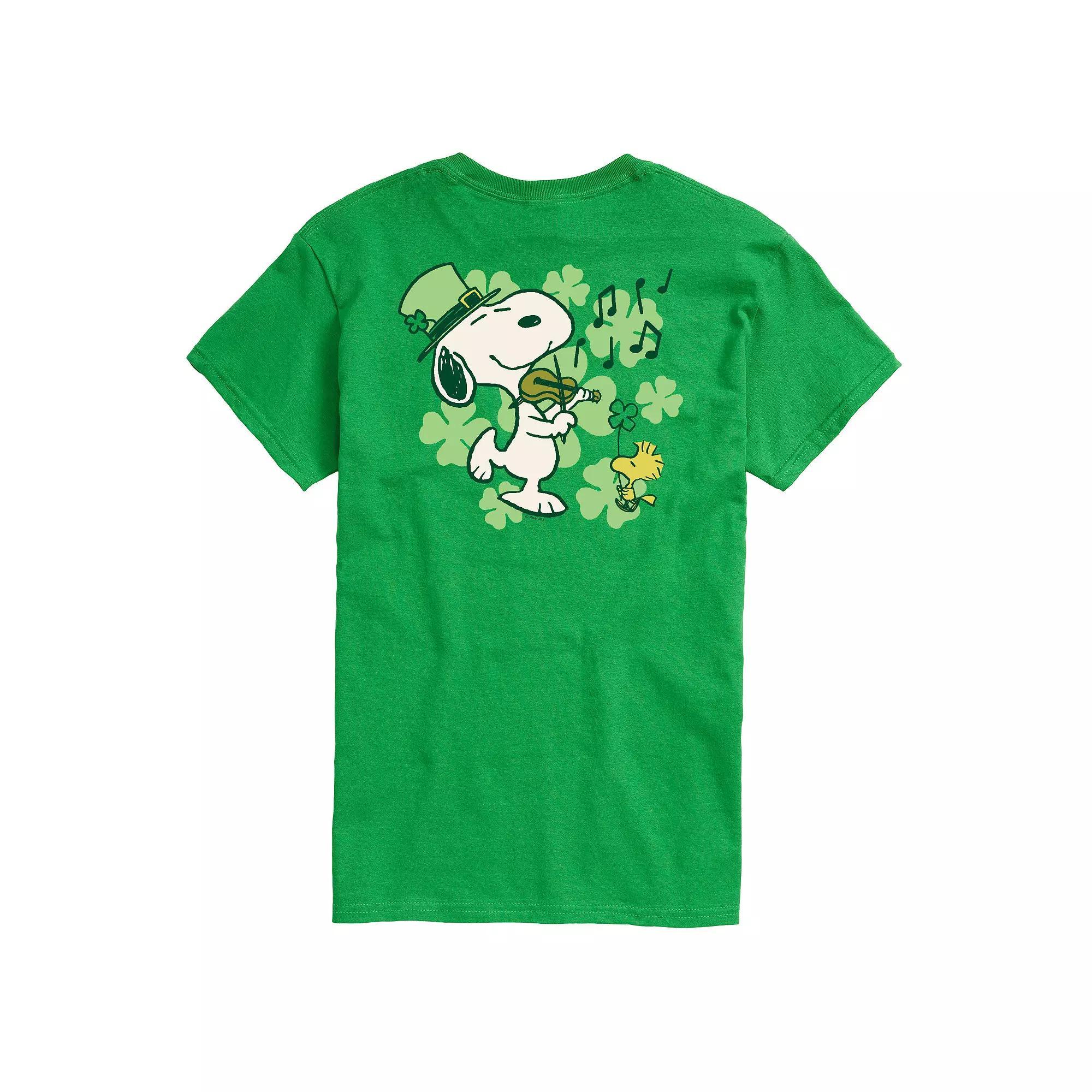 Men's Peanuts Snoopy St. Patrick's Day Graphic Tee, Size: Small, Green Product Image