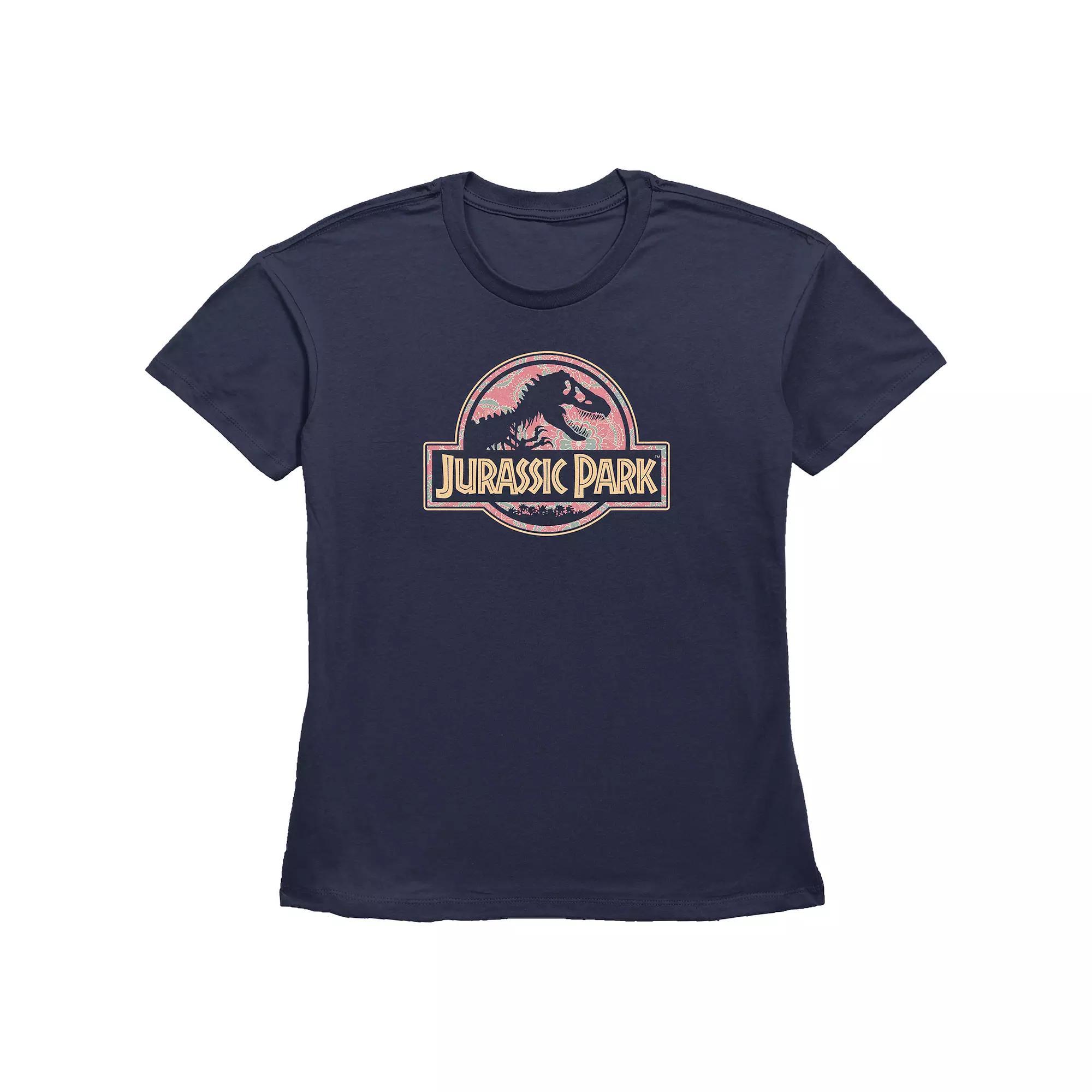 Women's Jurassic Park Floral Mandala Logo Graphic Tee, Girl's, Size: XL, Blue Product Image