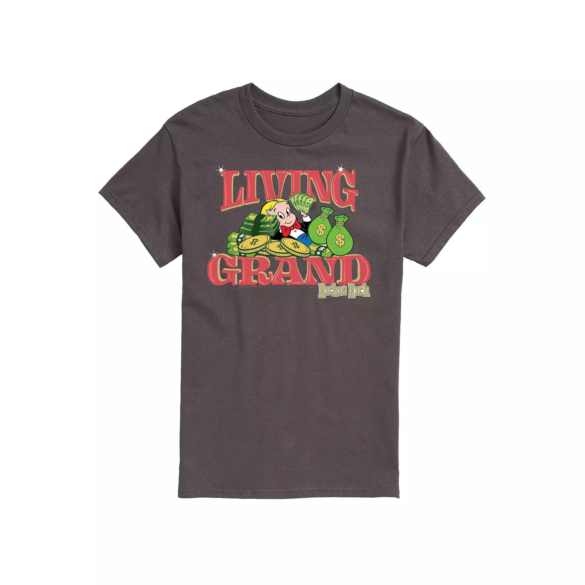 Mens Richie Rich Living Grand Graphic Tee Grey Product Image