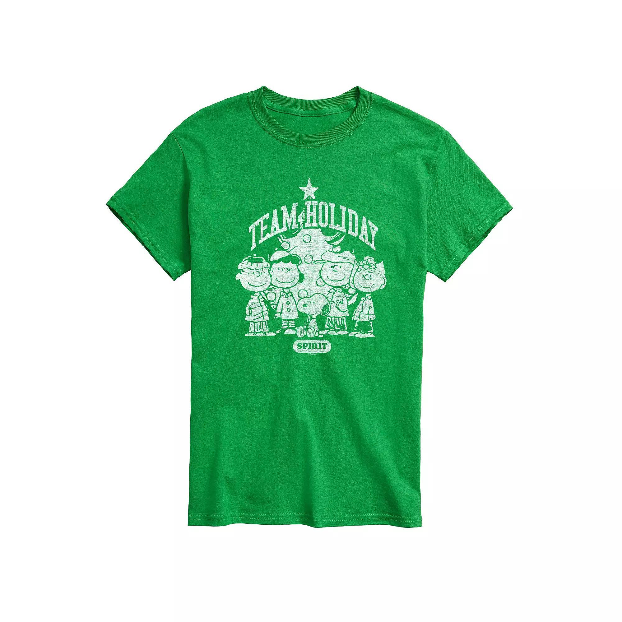Men's Peanuts Team Holiday Spirit Graphic Tee, Size: Large, Red Product Image