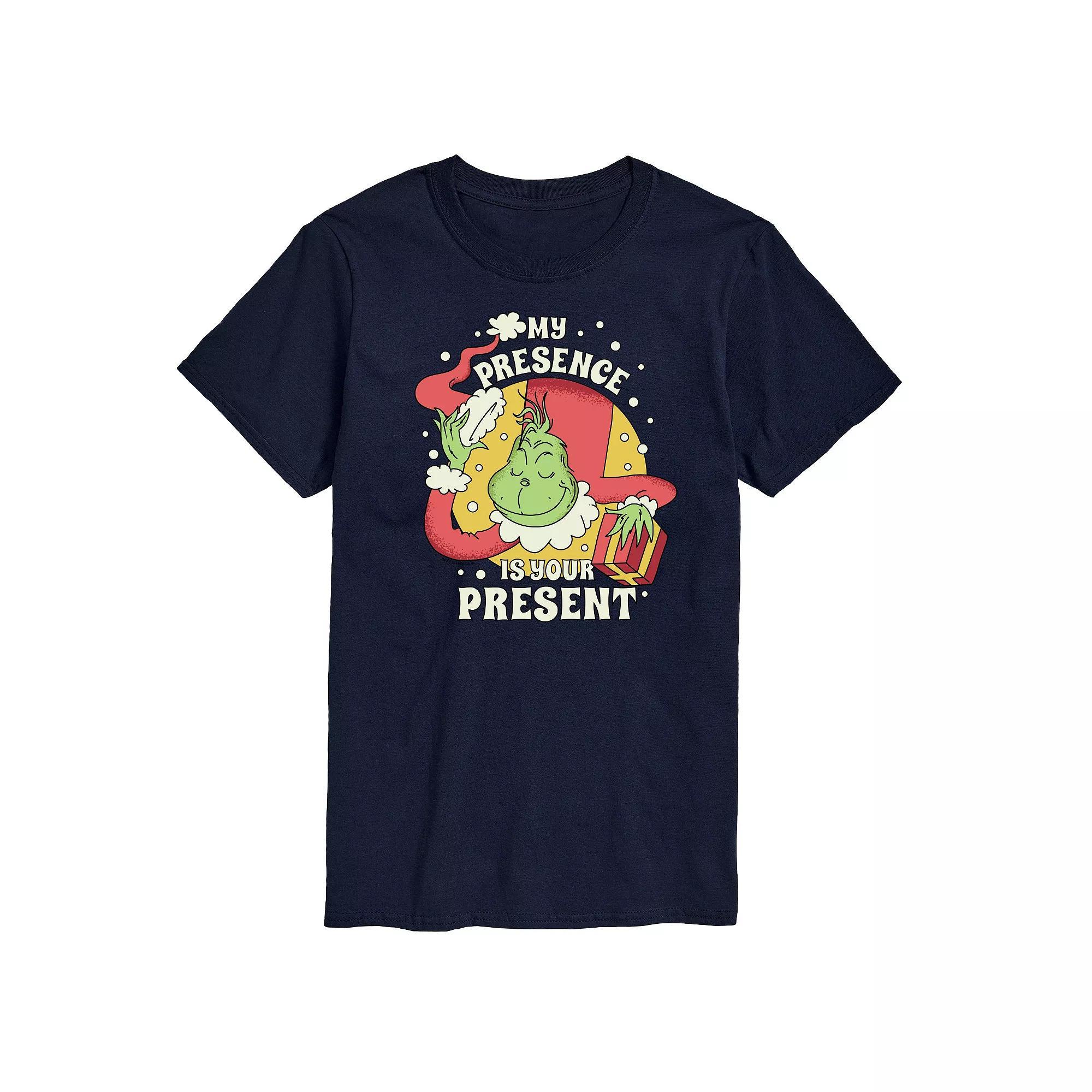 Big & Tall Dr. Seuss The Grinch My Presence Is Your Present Graphic Tee, Mens Product Image