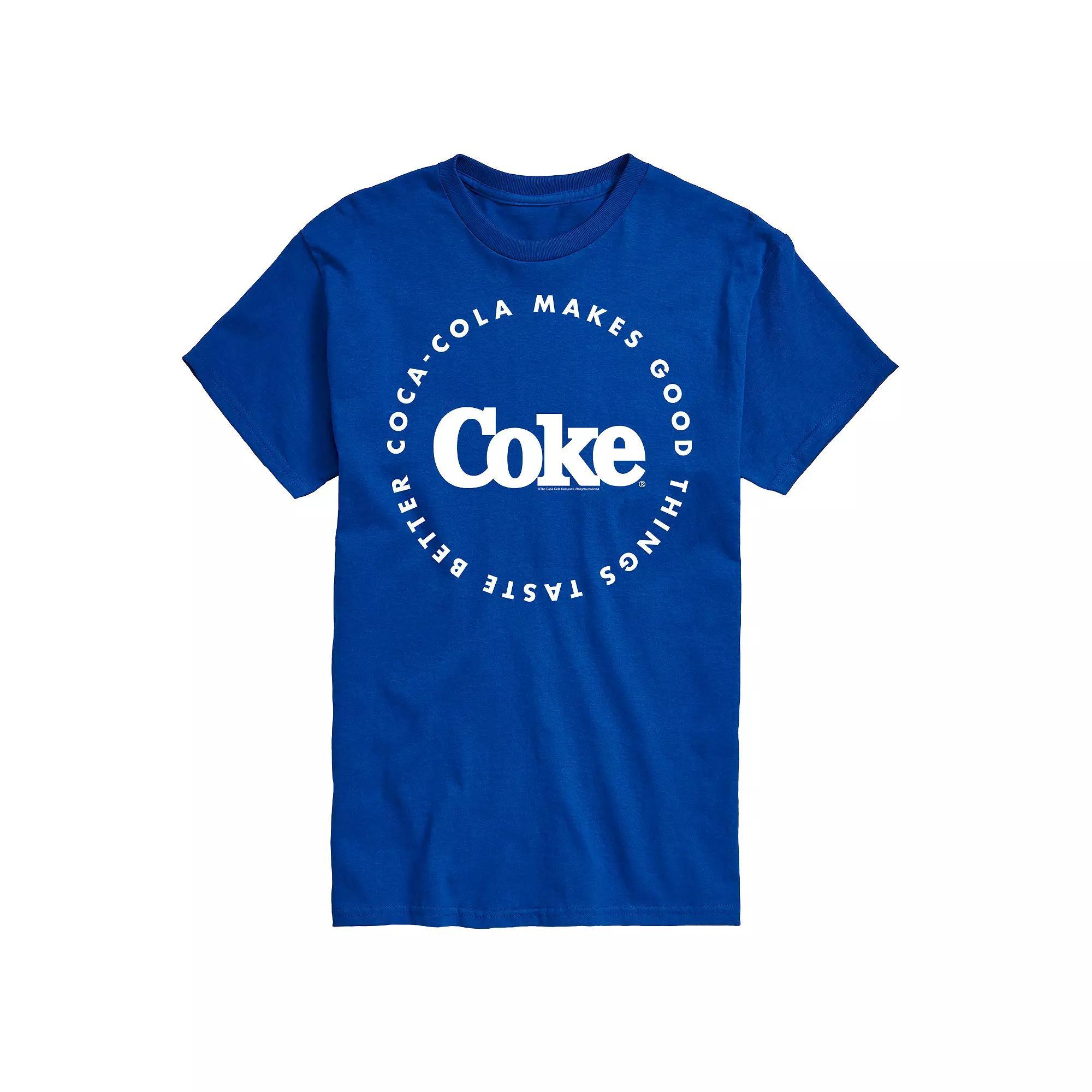 Men's Coca-Cola Things Taste Better Graphic Tee, Size: XL Tall, Blue Product Image