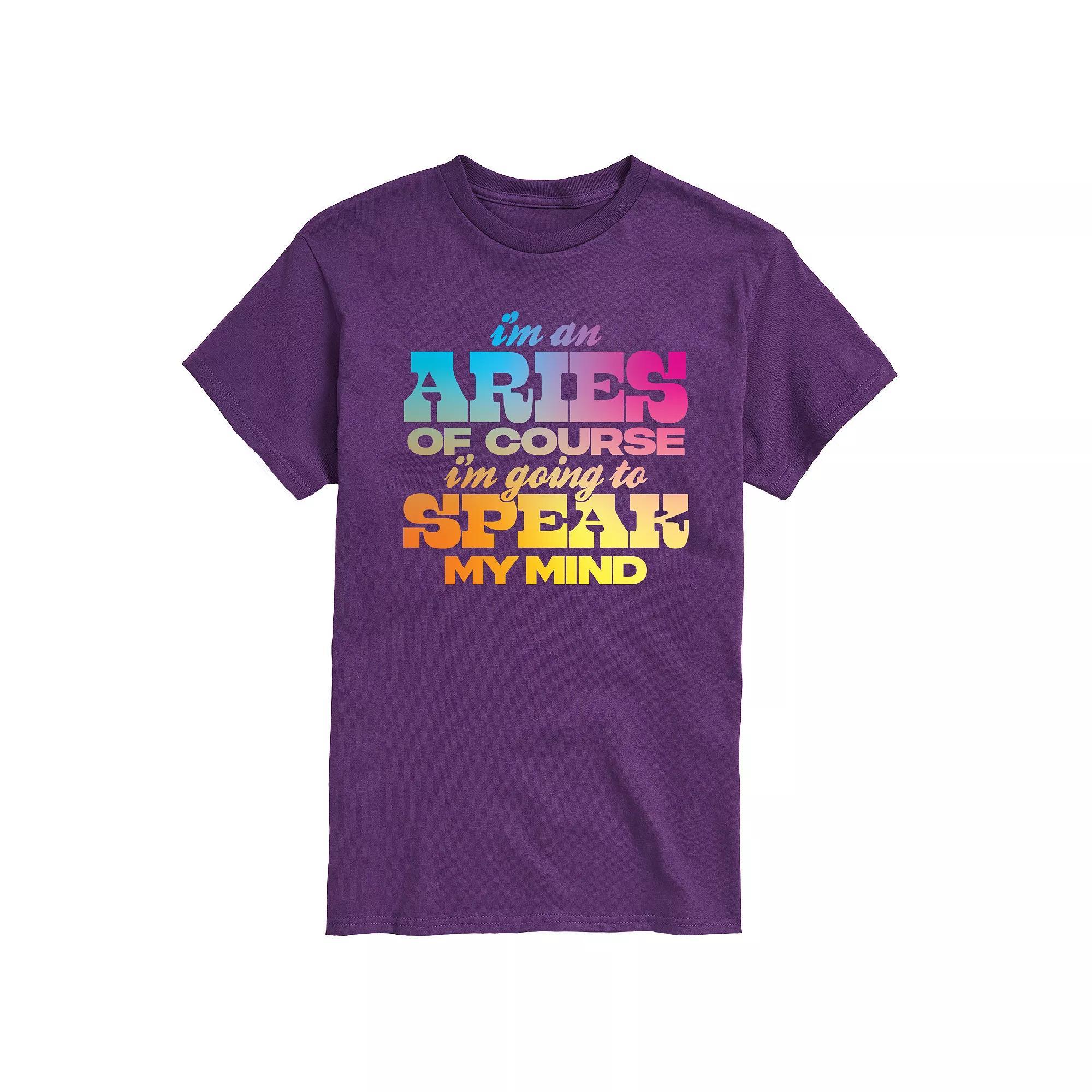 Mens Aries Speak My Mind Graphic Tee Blue Product Image