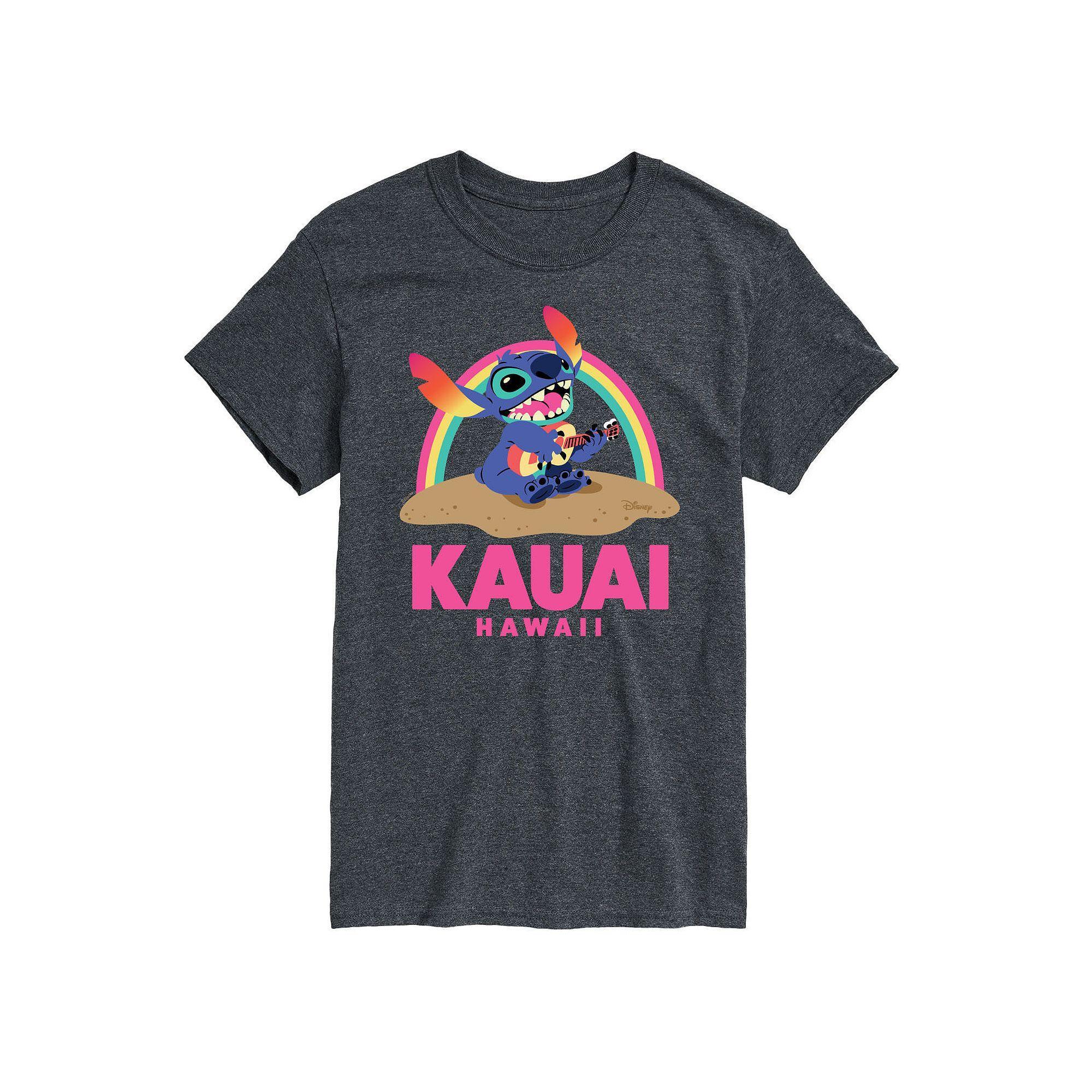 Disneys Lilo & Stitch Big & Tall Kauai Hawaii Graphic Tee, Mens Heather Grey Product Image