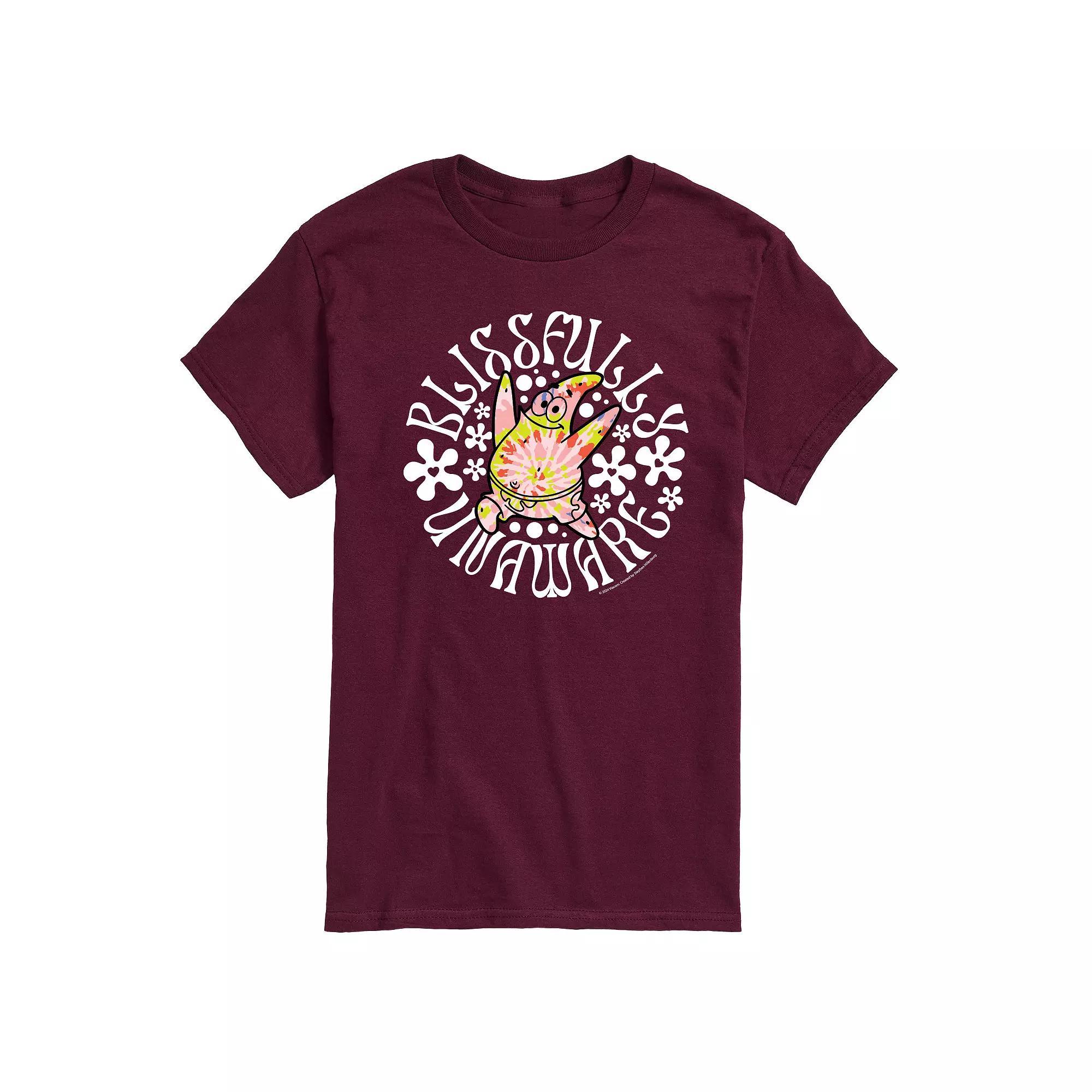 Mens SpongeBob SquarePants Blissfully Unaware Graphic Tee Red Product Image