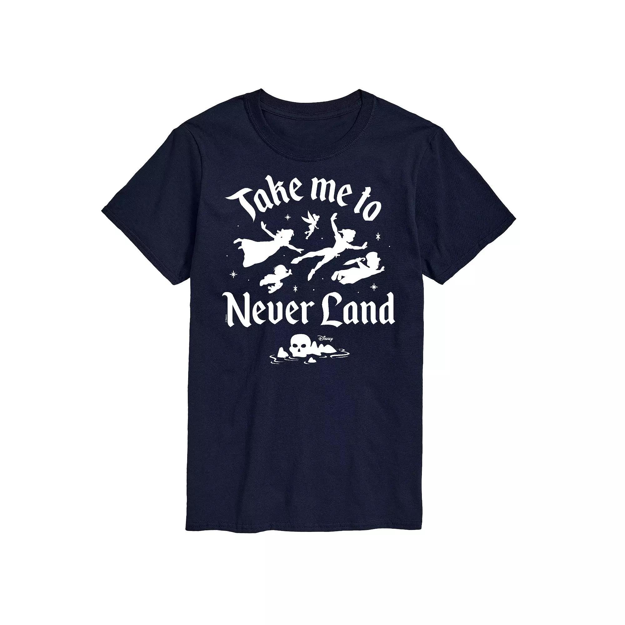 Disneys Peter Pan Mens Never Land Graphic Tee Blue Product Image