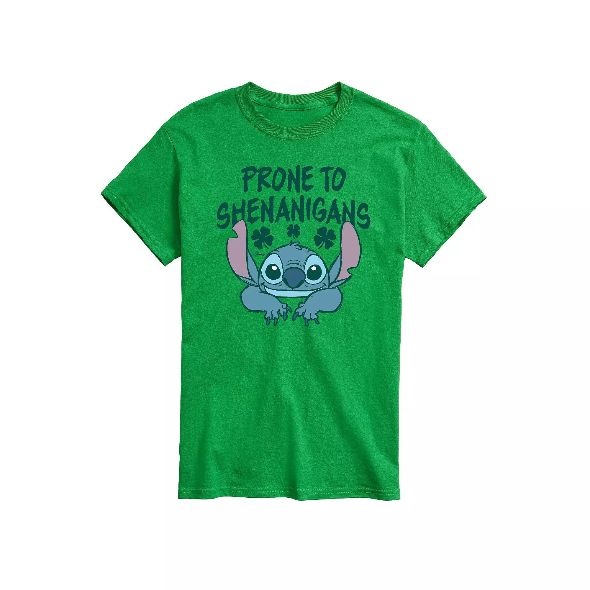 Disneys Lilo & Stitch Mens Prone To Shenanigans Graphic Tee Product Image