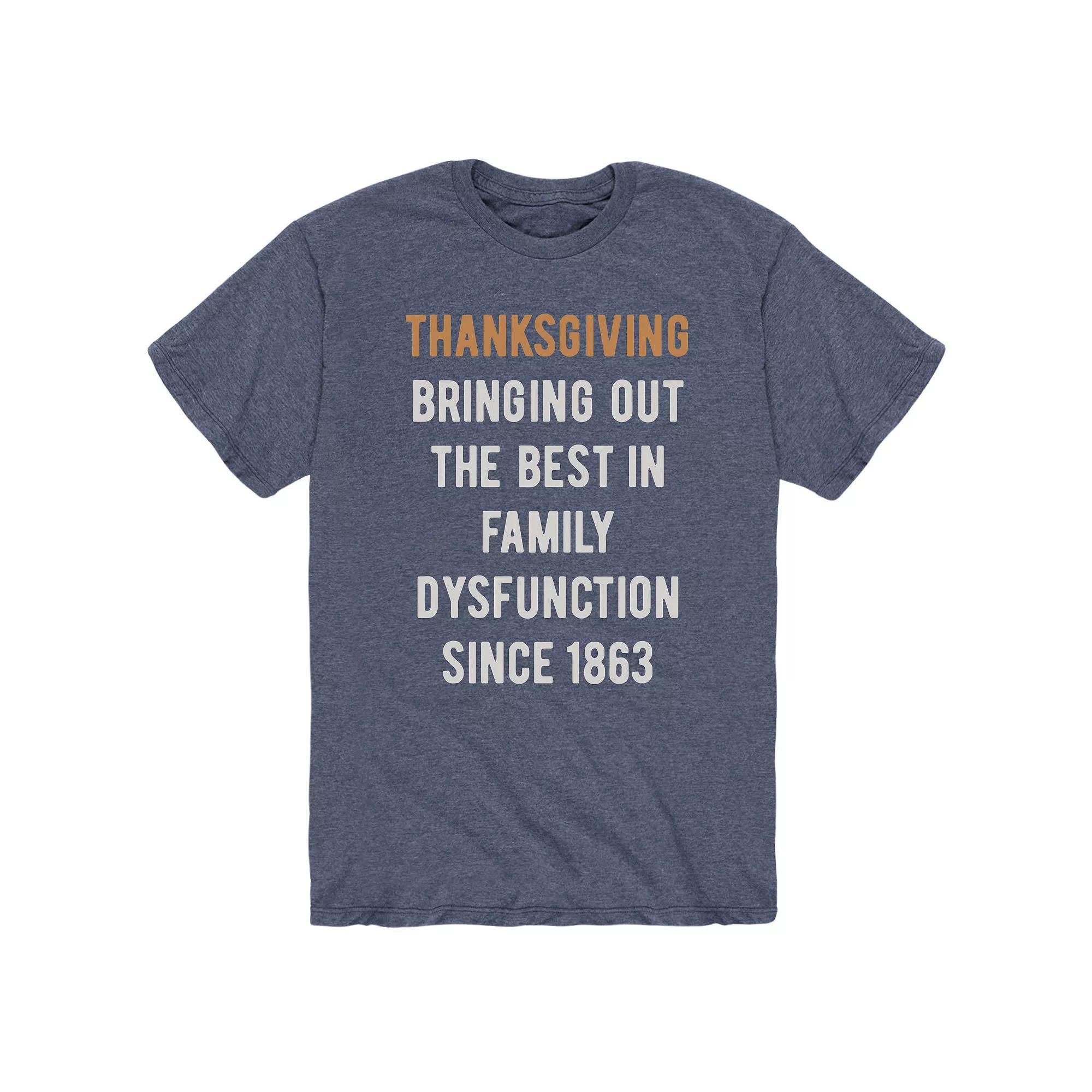 Men's Thanksgiving Dysfunction Tee, Size: Large, Blue Product Image