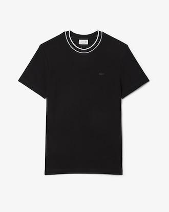 Stretch Piqué Stripe Collar T-shirt Product Image