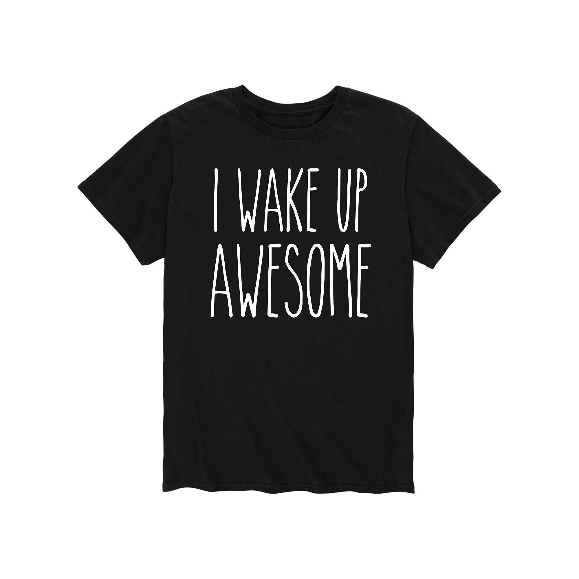 Men's Wake Up Awesome Tee, Size: Small, Black Product Image