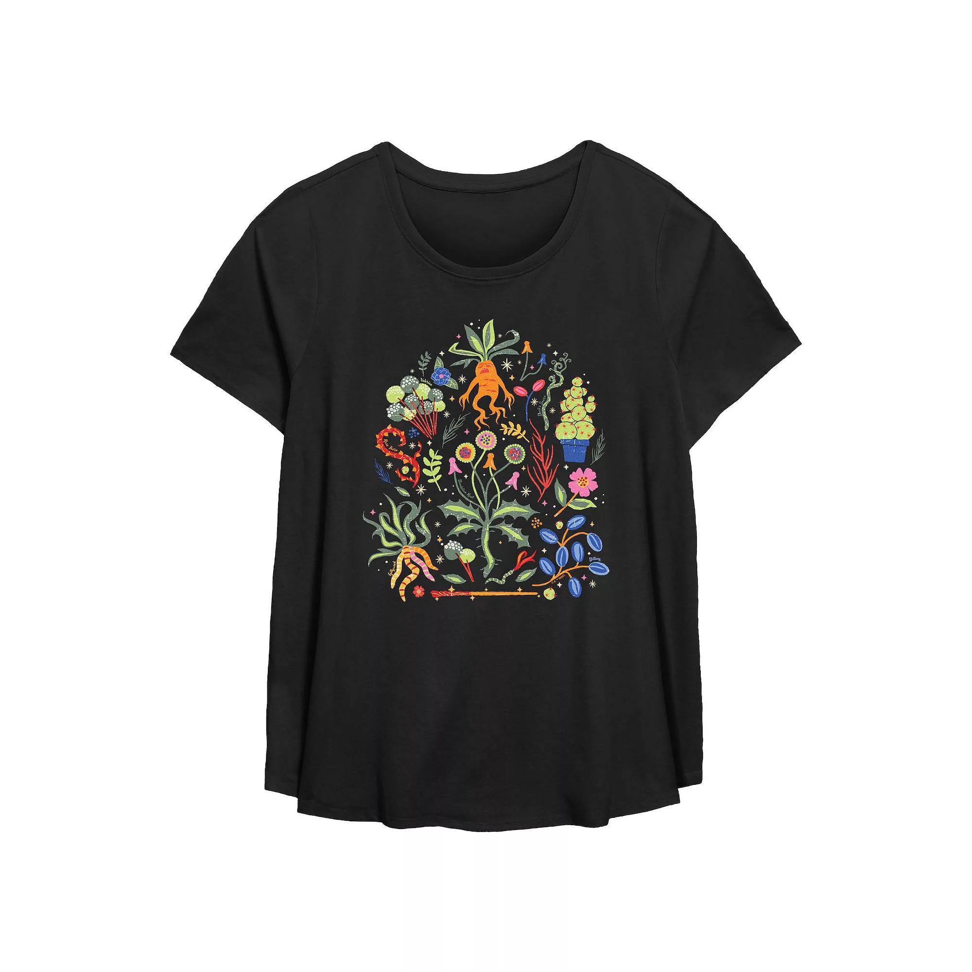 Plus Size Dungeons & Dragons Find Your Journey Floral Flowy Graphic Tee, Women's, Size: 3XL, Green Product Image