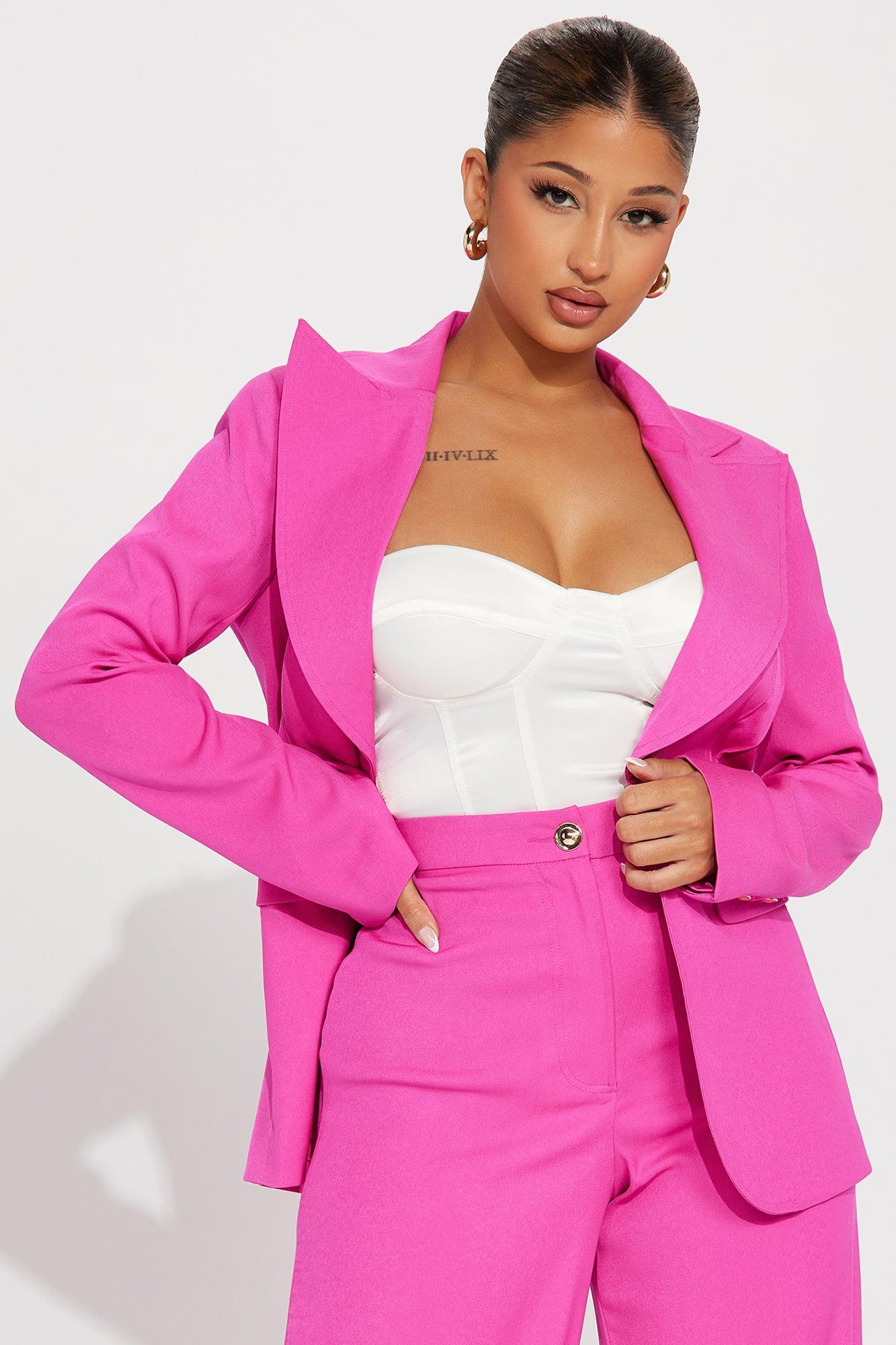 Trial And Error Pant Set - Fuchsia Product Image