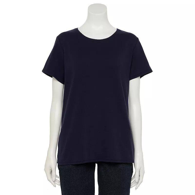 Women's Croft & Barrow® Essential Crewneck Tee, Size: XXL, Blue Product Image