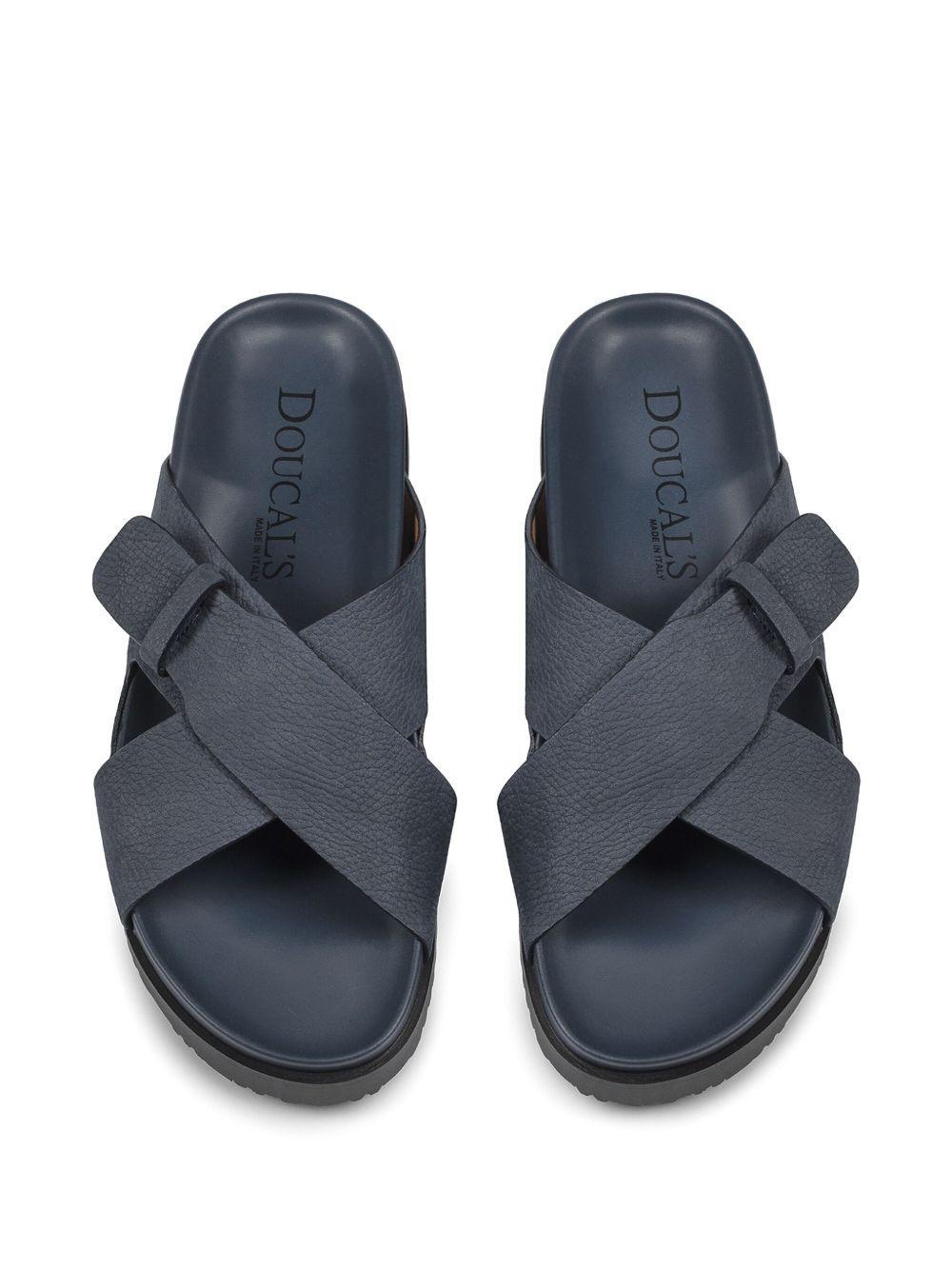 cross-strap leather sandals Product Image