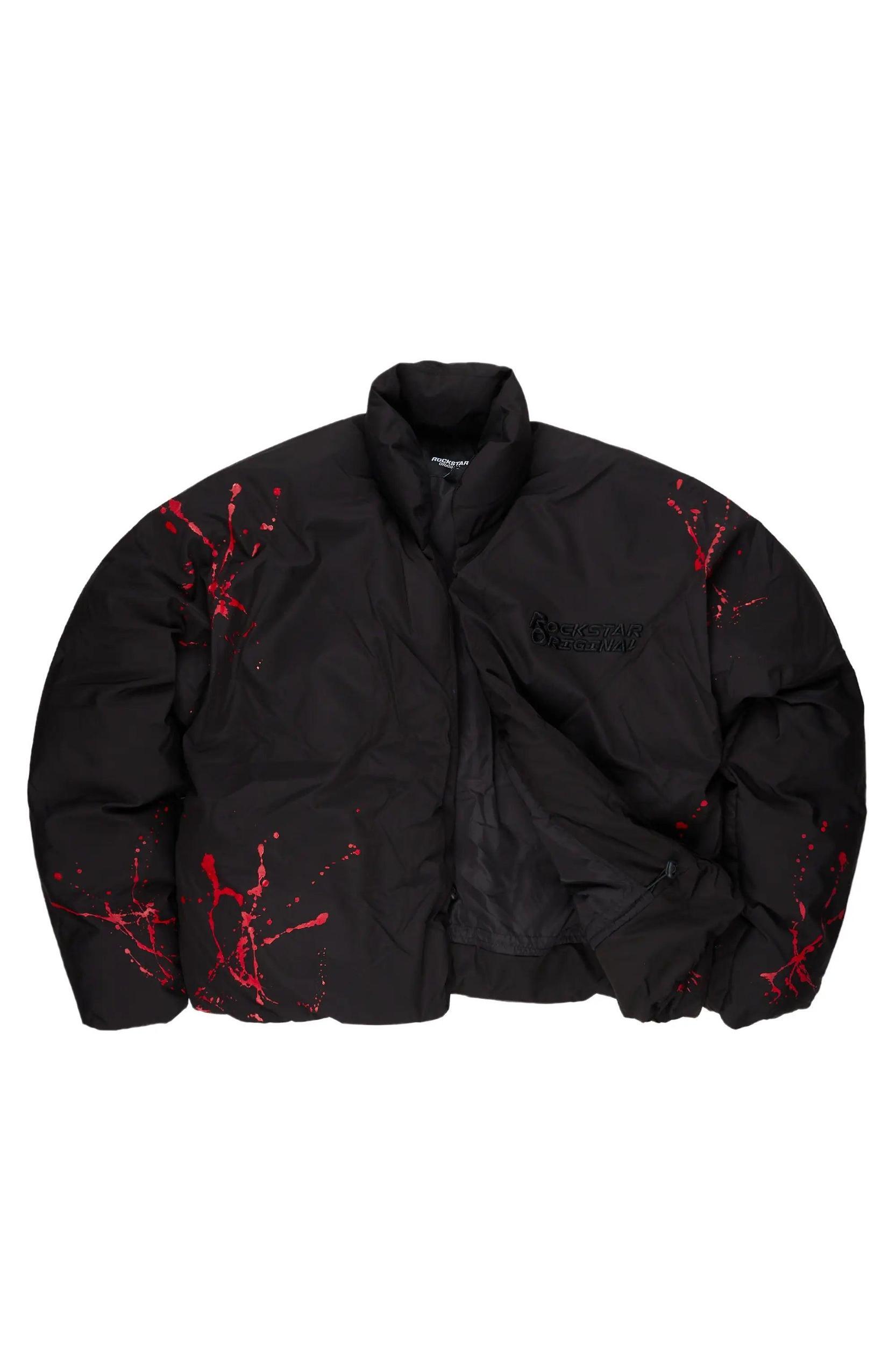 Rabbie Black/Red Puffer Jacket Male Product Image