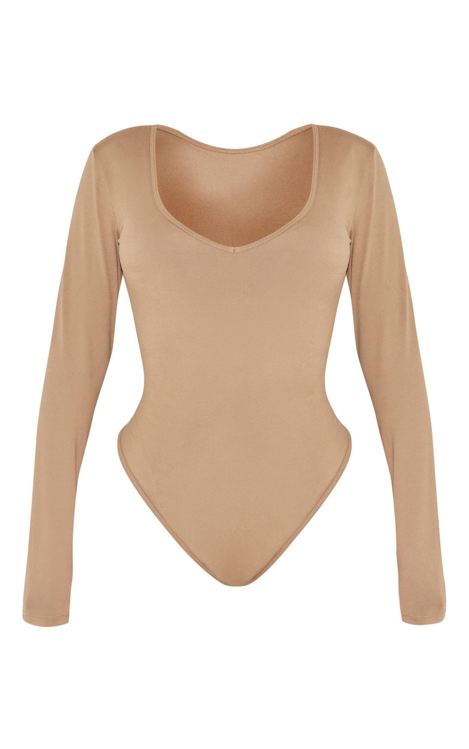 Shape Olive Sculpted V Neck Long Sleeve Bodysuit Product Image